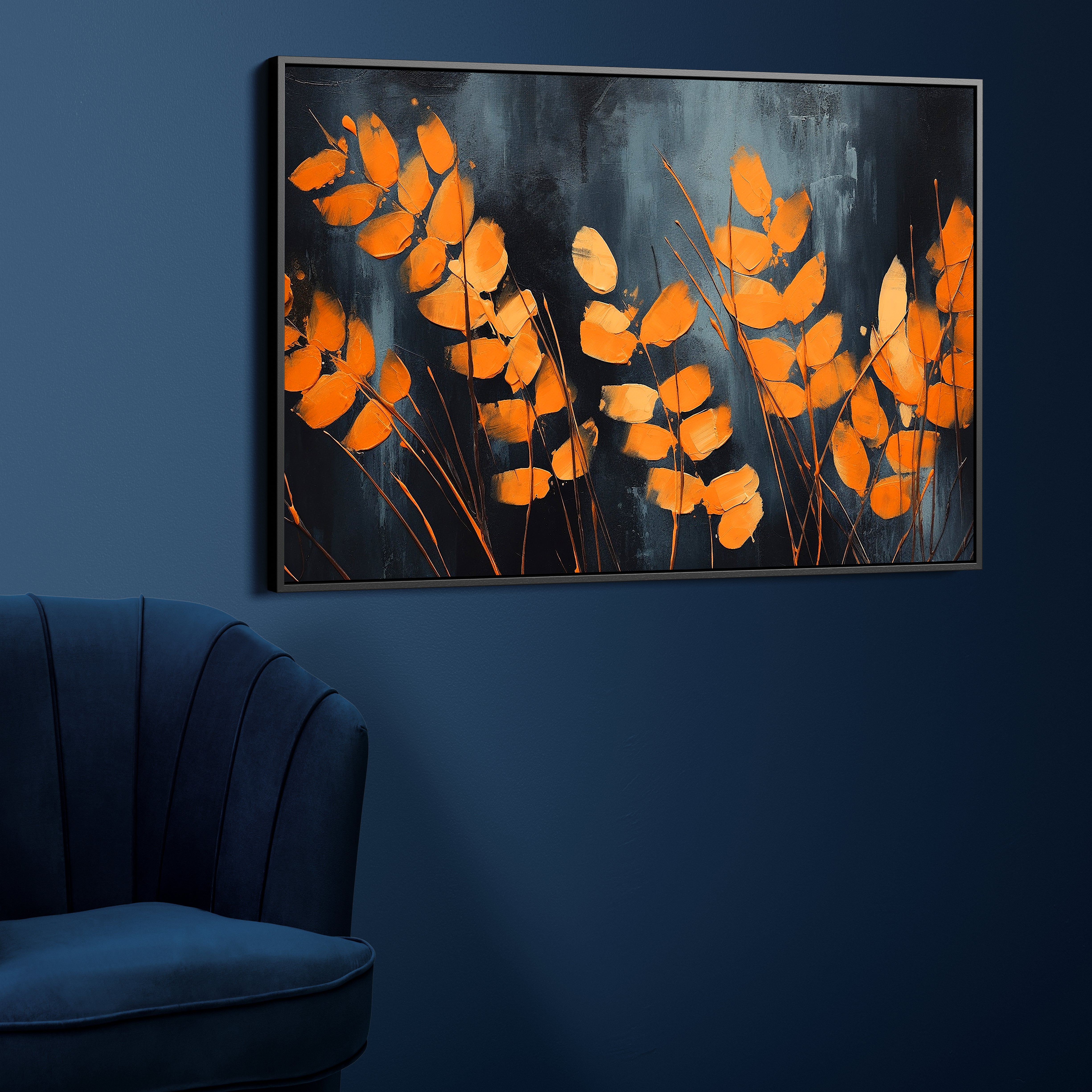 Abstract Art Leaf Canvas Painting