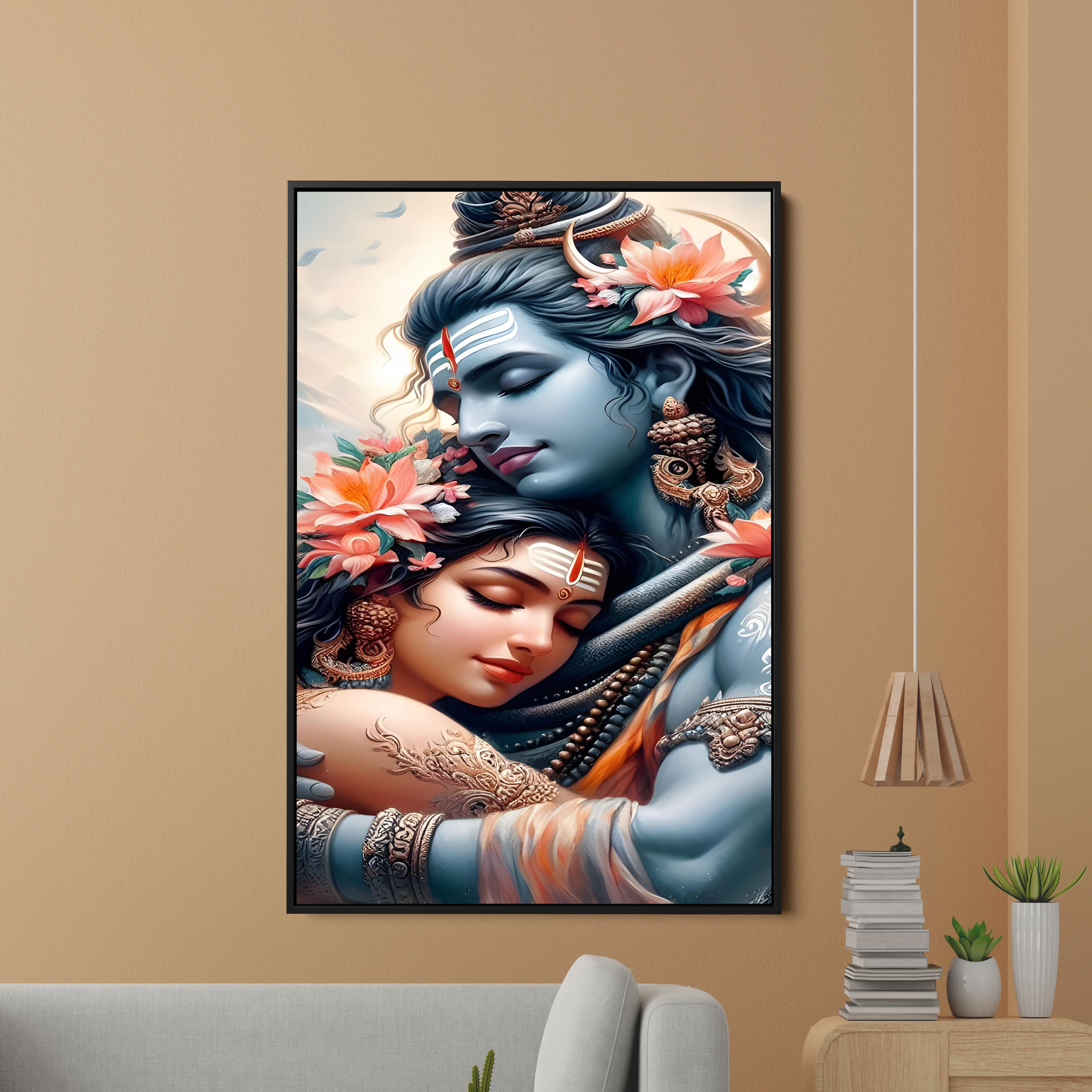 Shiv Parvati Canvas Wall Painting