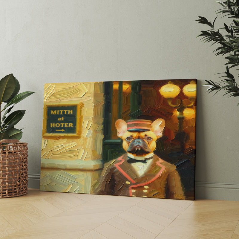 The Security Pug Stretch Canvas Wall Painting
