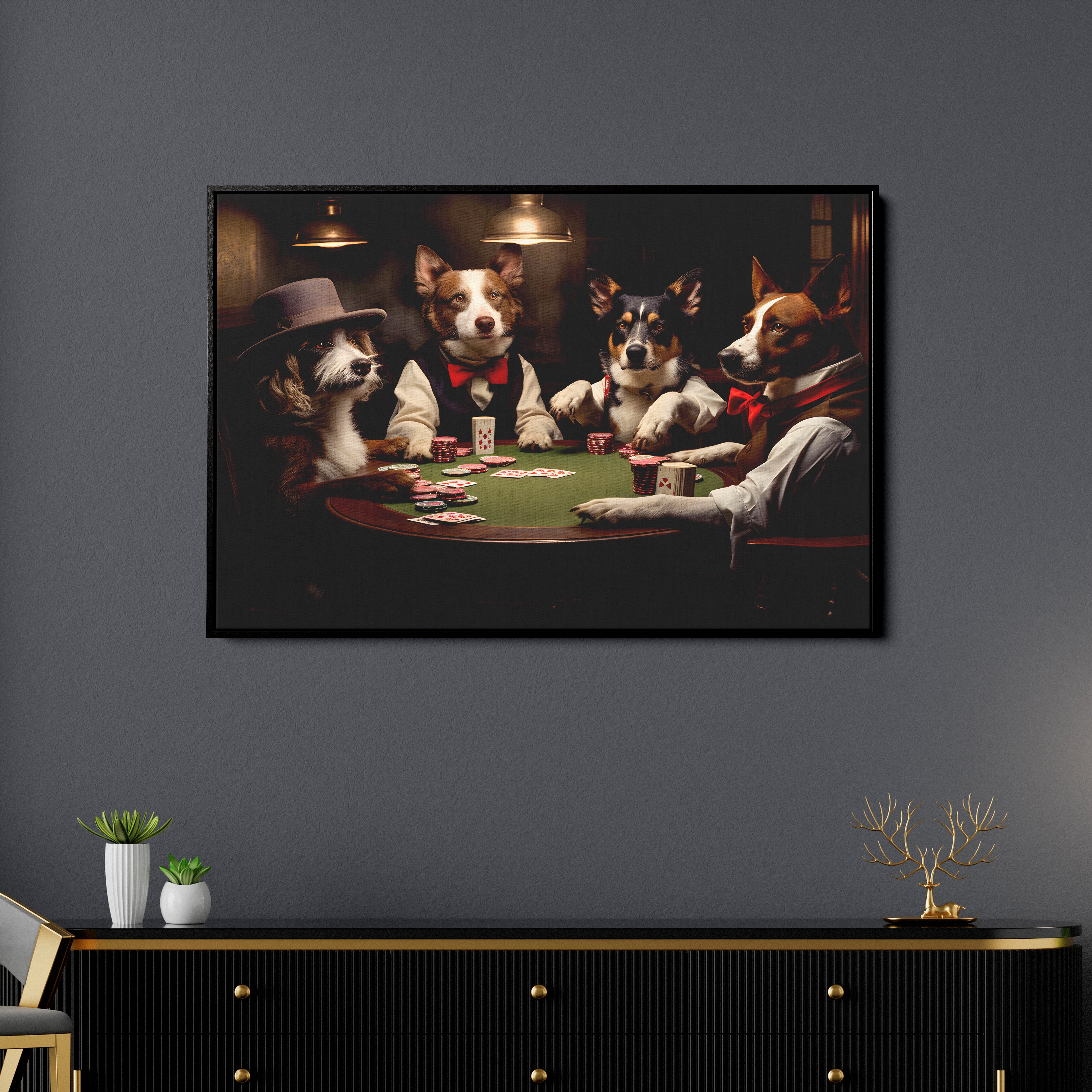 Dogs In Casino Canvas Wall Painting