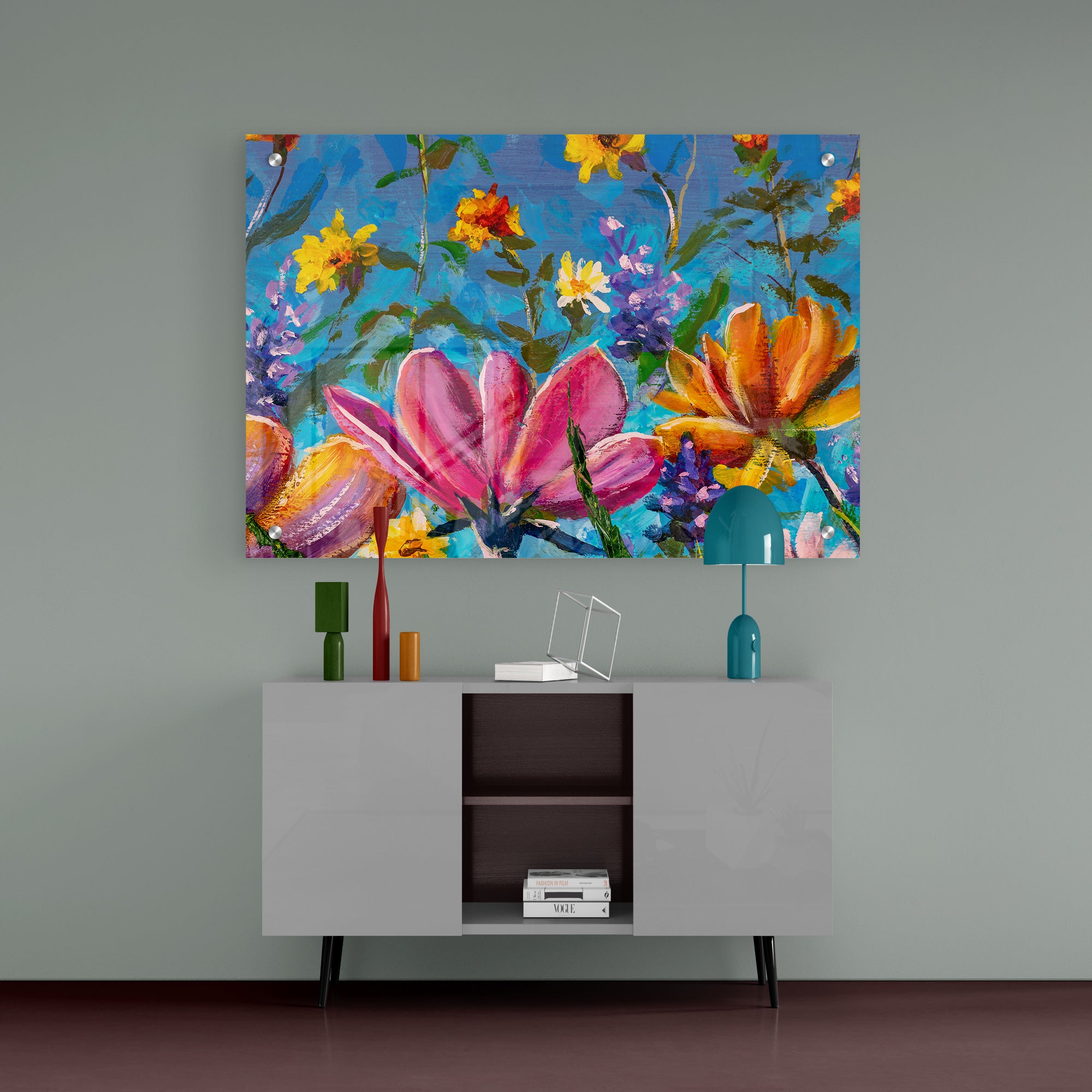 Vivid Flowers Abstract Art Wall Painting