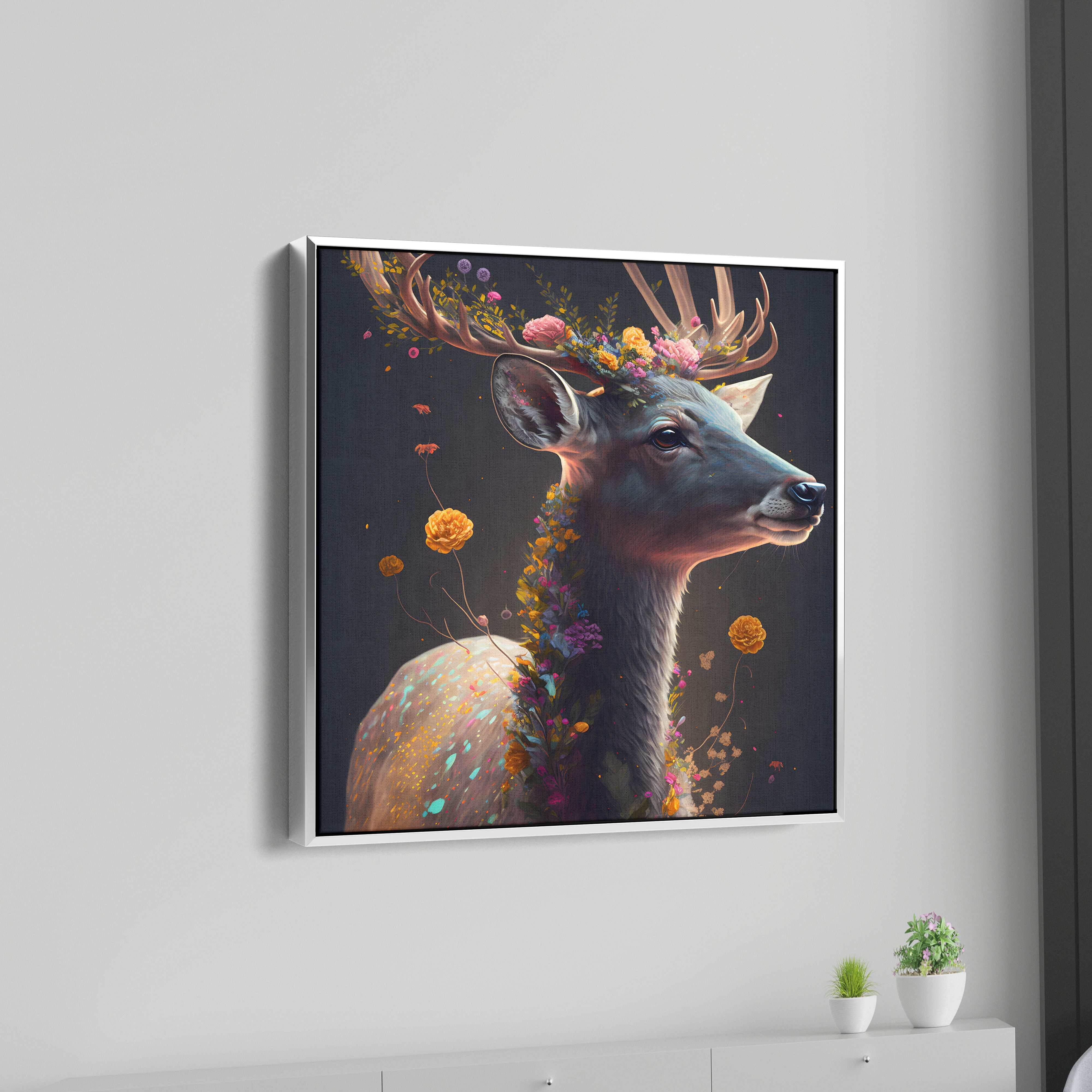 Beautiful Deer Canvas Wall Painting