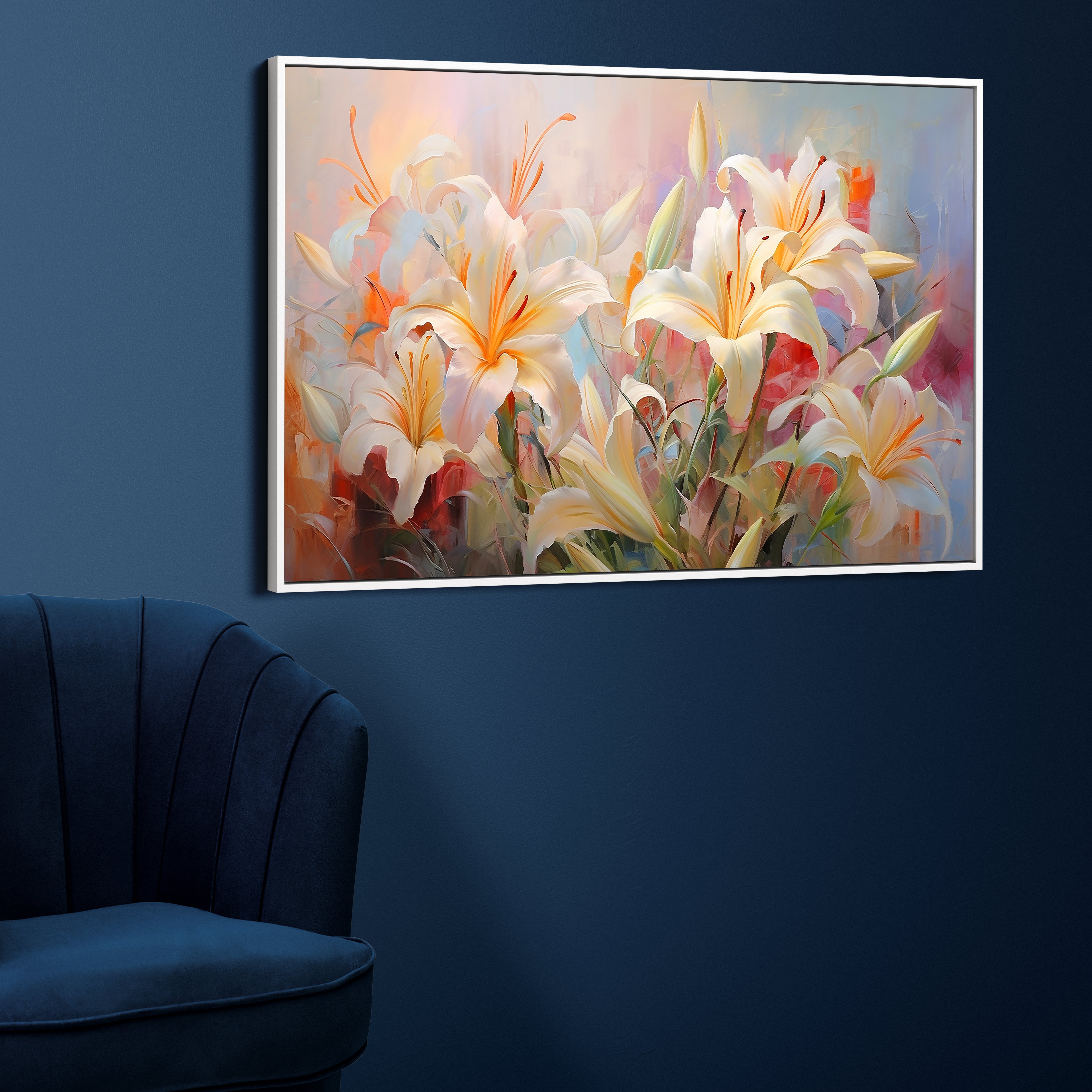 Colorful Lilly Flower Canvas Wall Painting