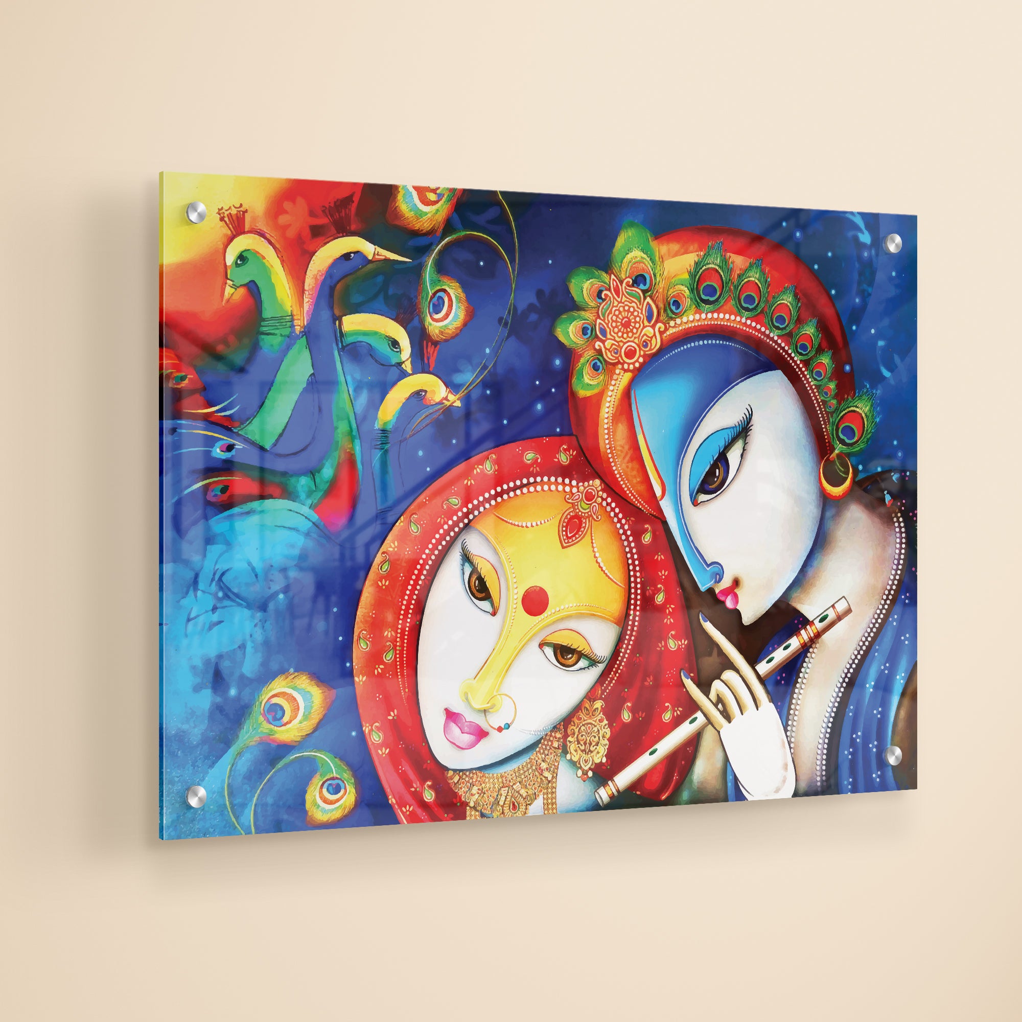 Lord Radha Krishna Morden Art Attractive Acrylic Wall Painting