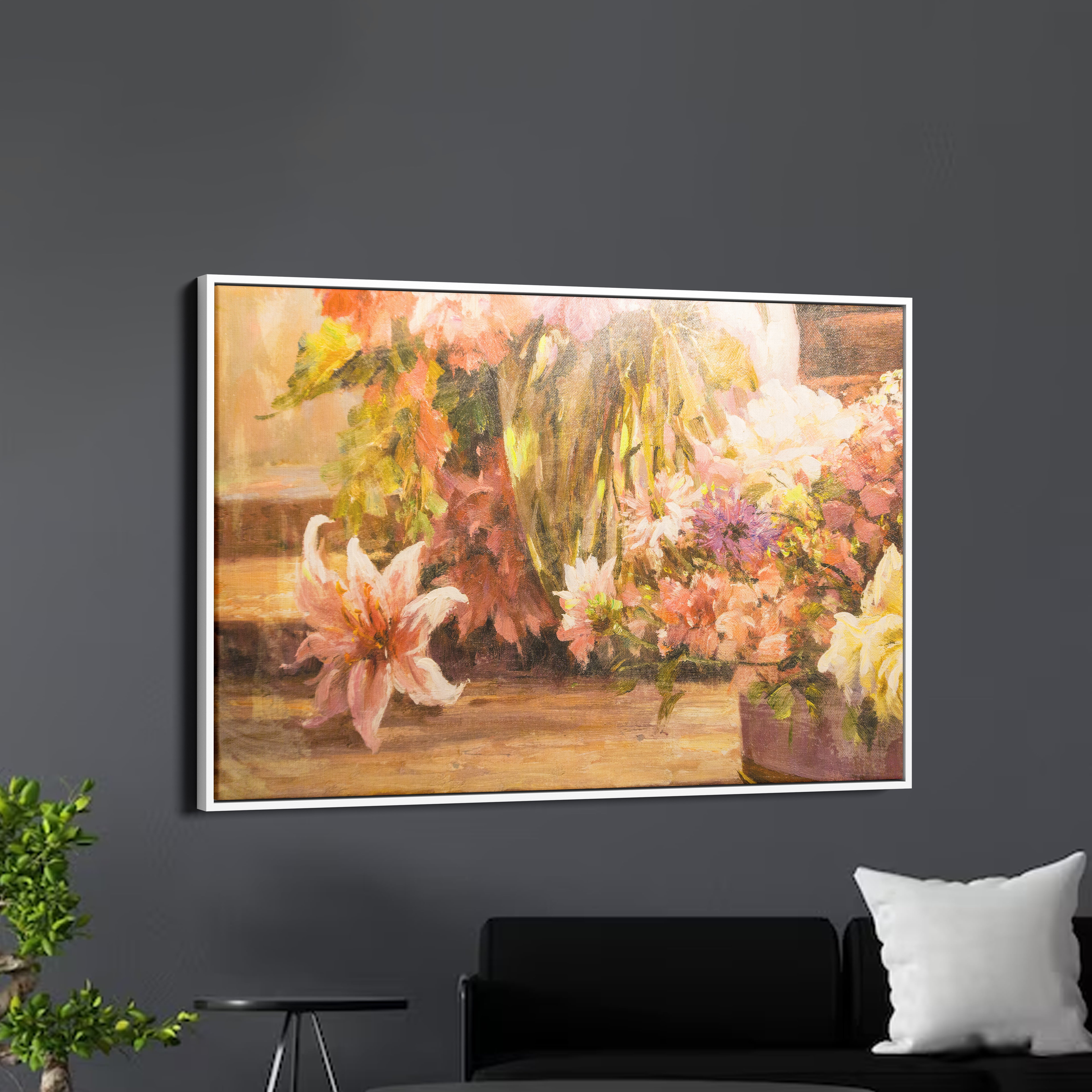 Beautiful Bouquet With Various Flowers Canvas Wall Painting