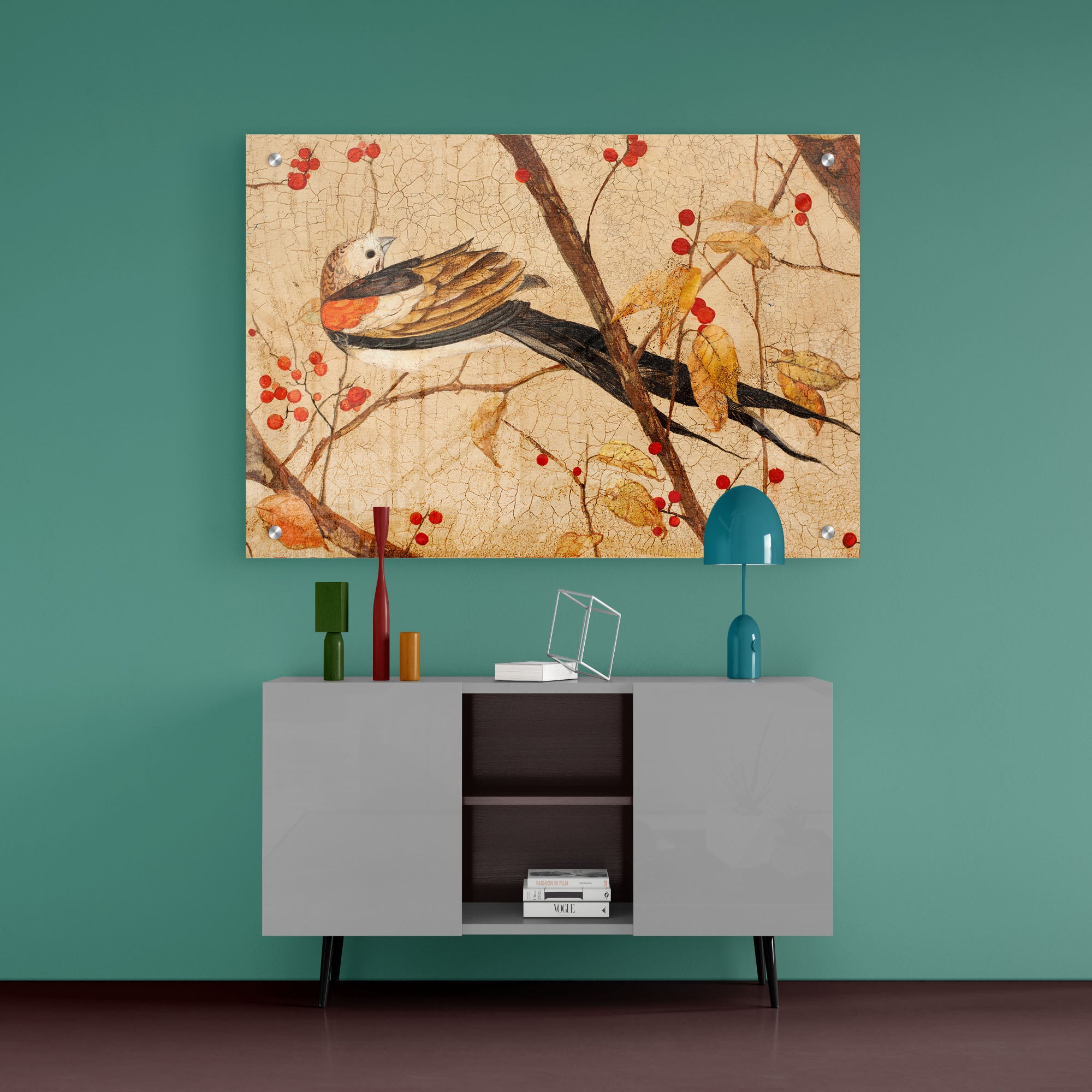 Abstract Bird Acrylic Wall Painting
