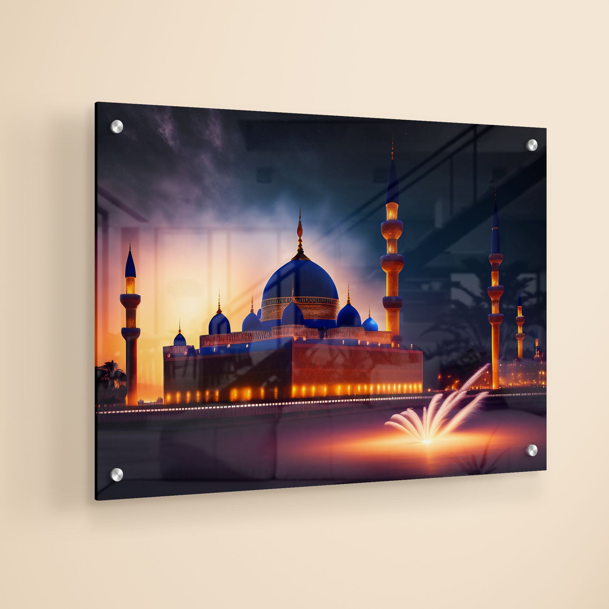 Islamic Attractive Mosque Acrylic Wall Painting