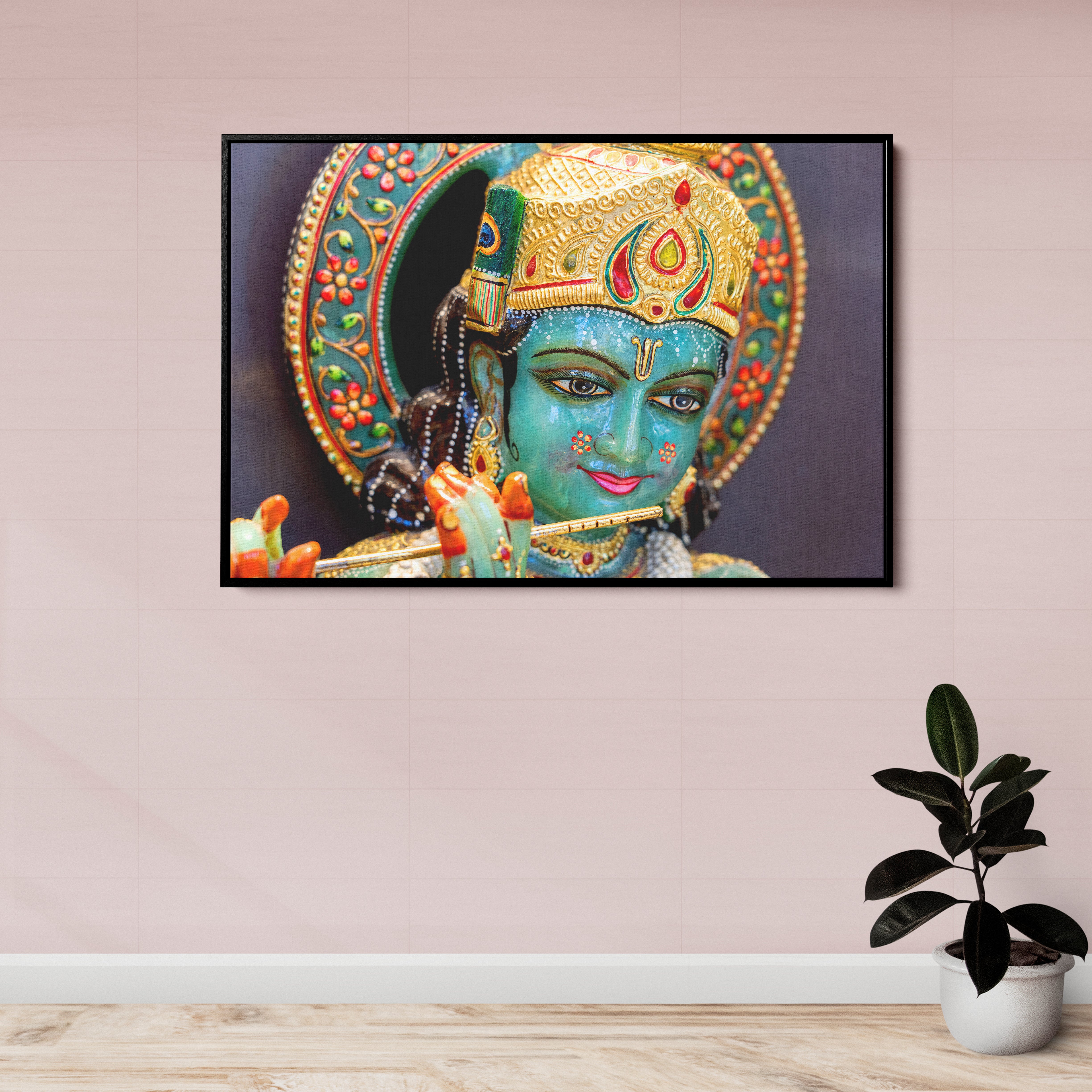 Shree Krishna Statue Canvas Wall Painting