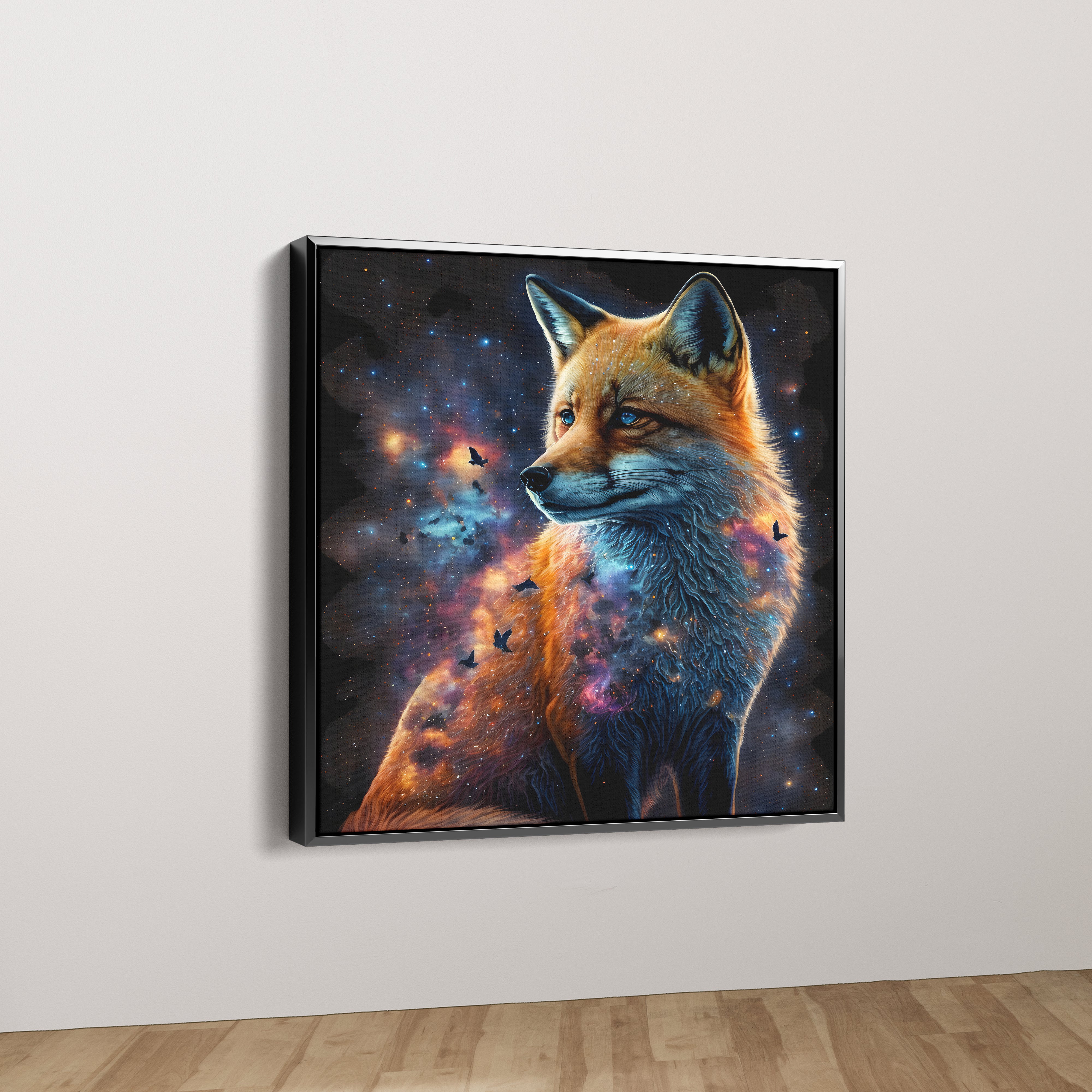 Fox In Galaxy Canvas Wall Painting