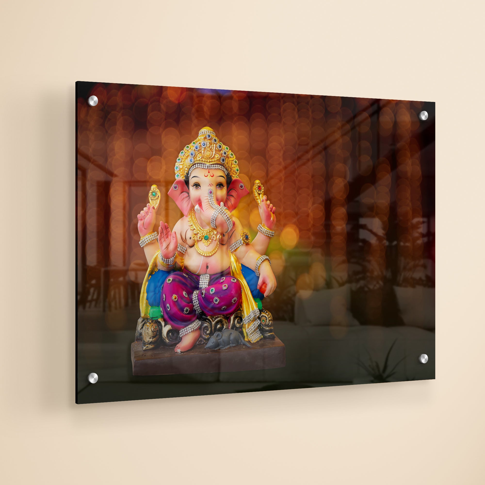 Lord Ganesha Colofur Acrylic Wall Painting