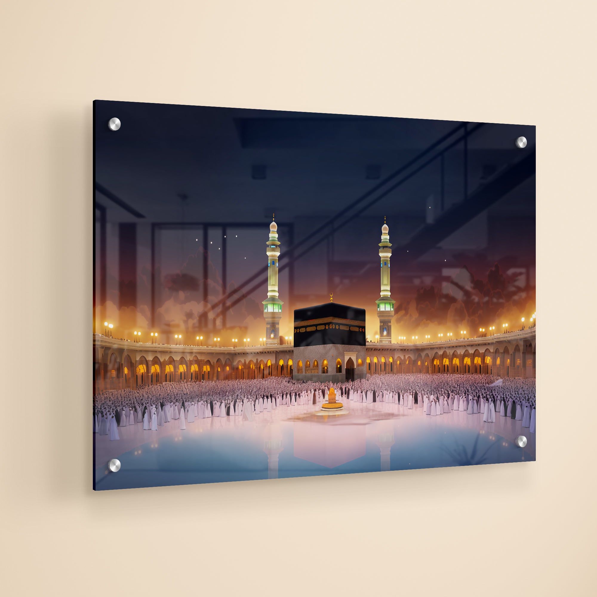Modern Great Mosque of Mecca Masjid Acrylic Wall Painting