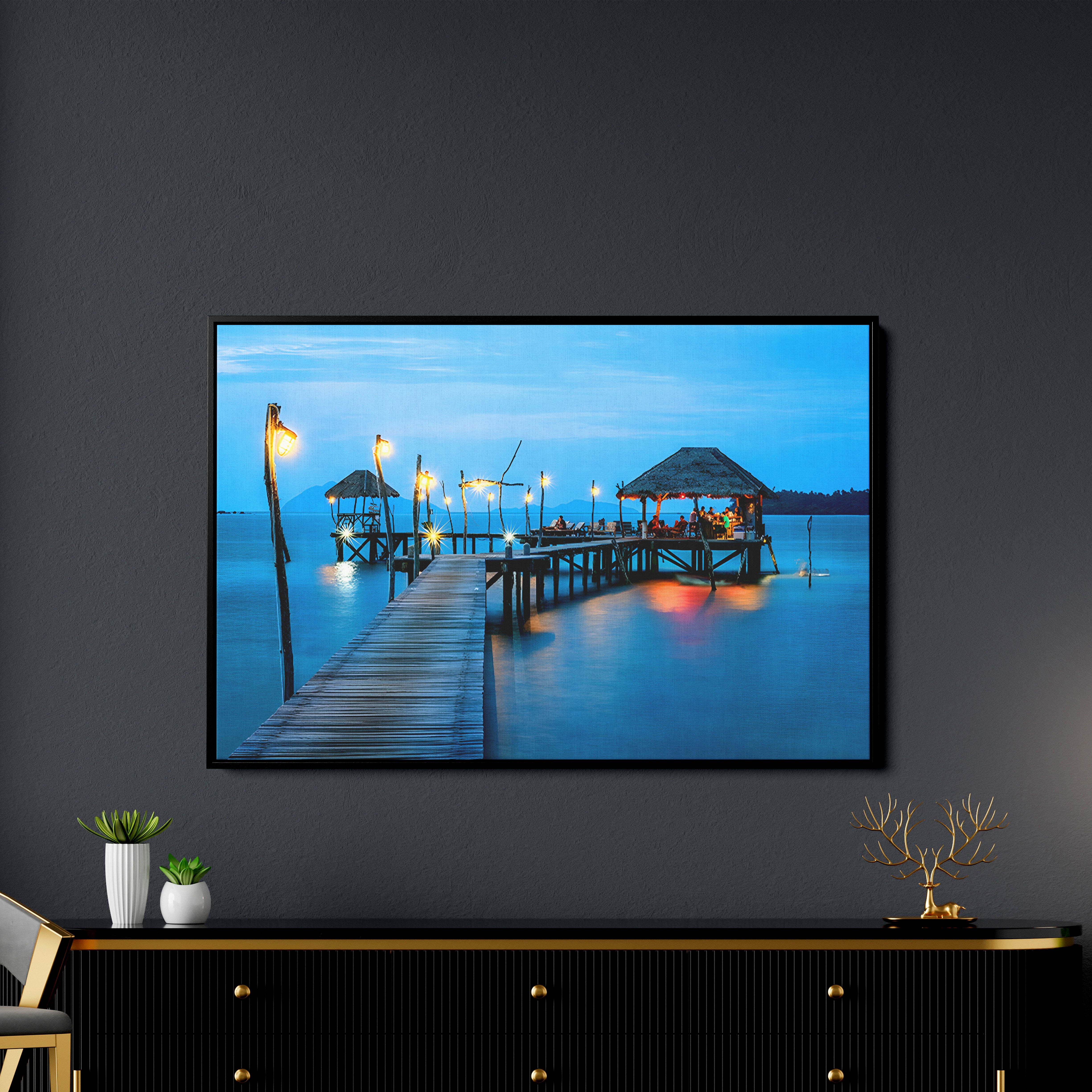 Tropical Resort in Thailand Premium Morden Art Canvas Wall Painting