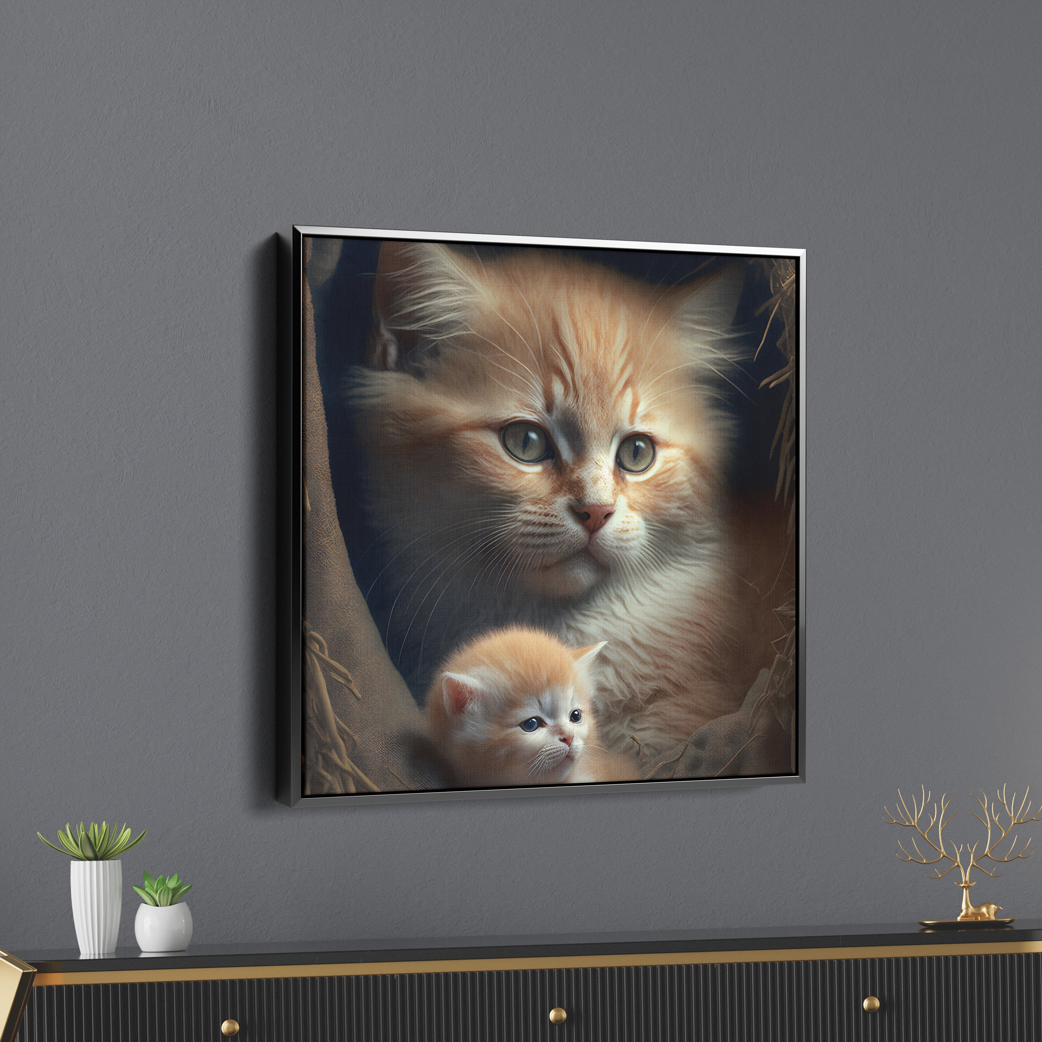 Cute Cats Canvas Wall Painting