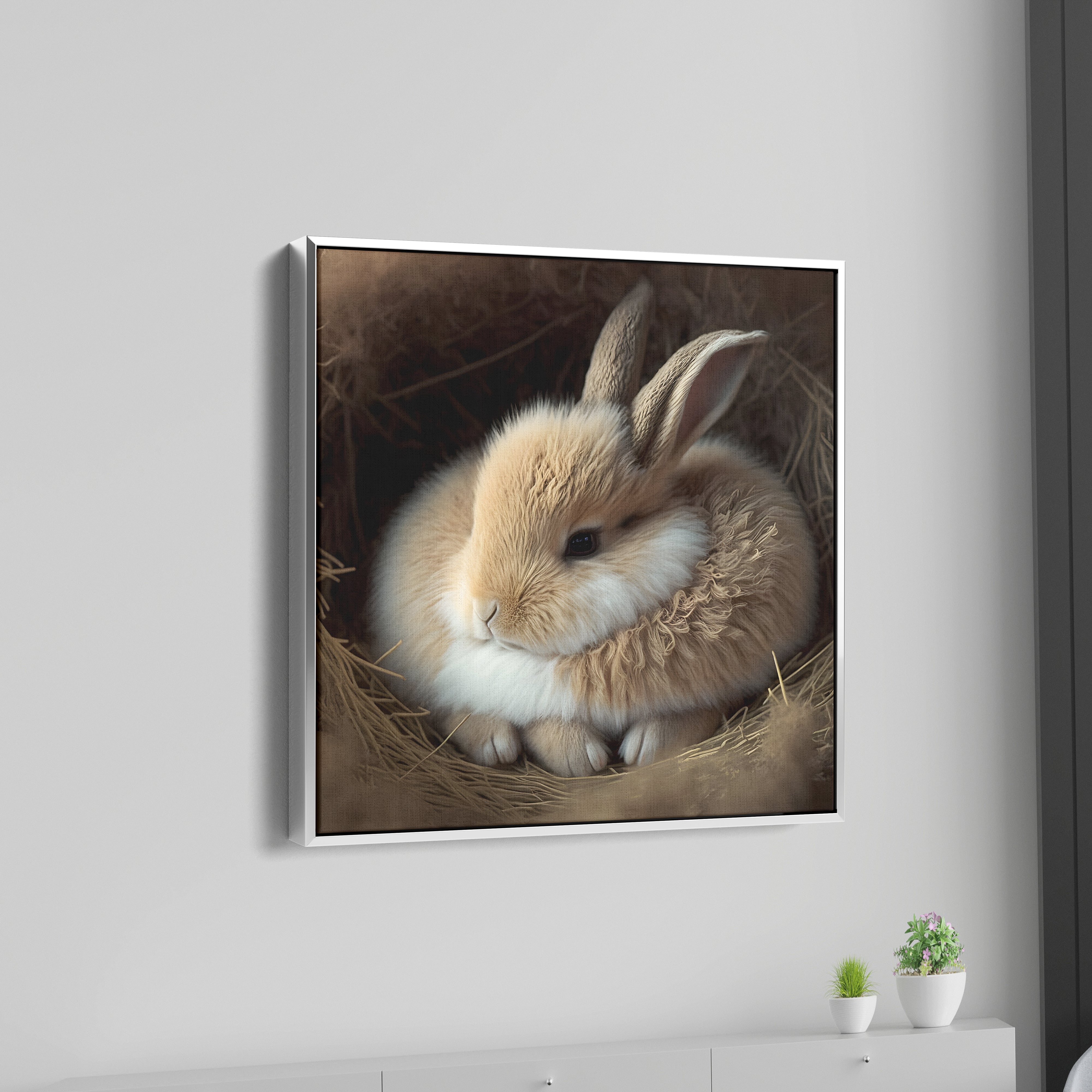 Cute Rabbit Canvas Wall Painting