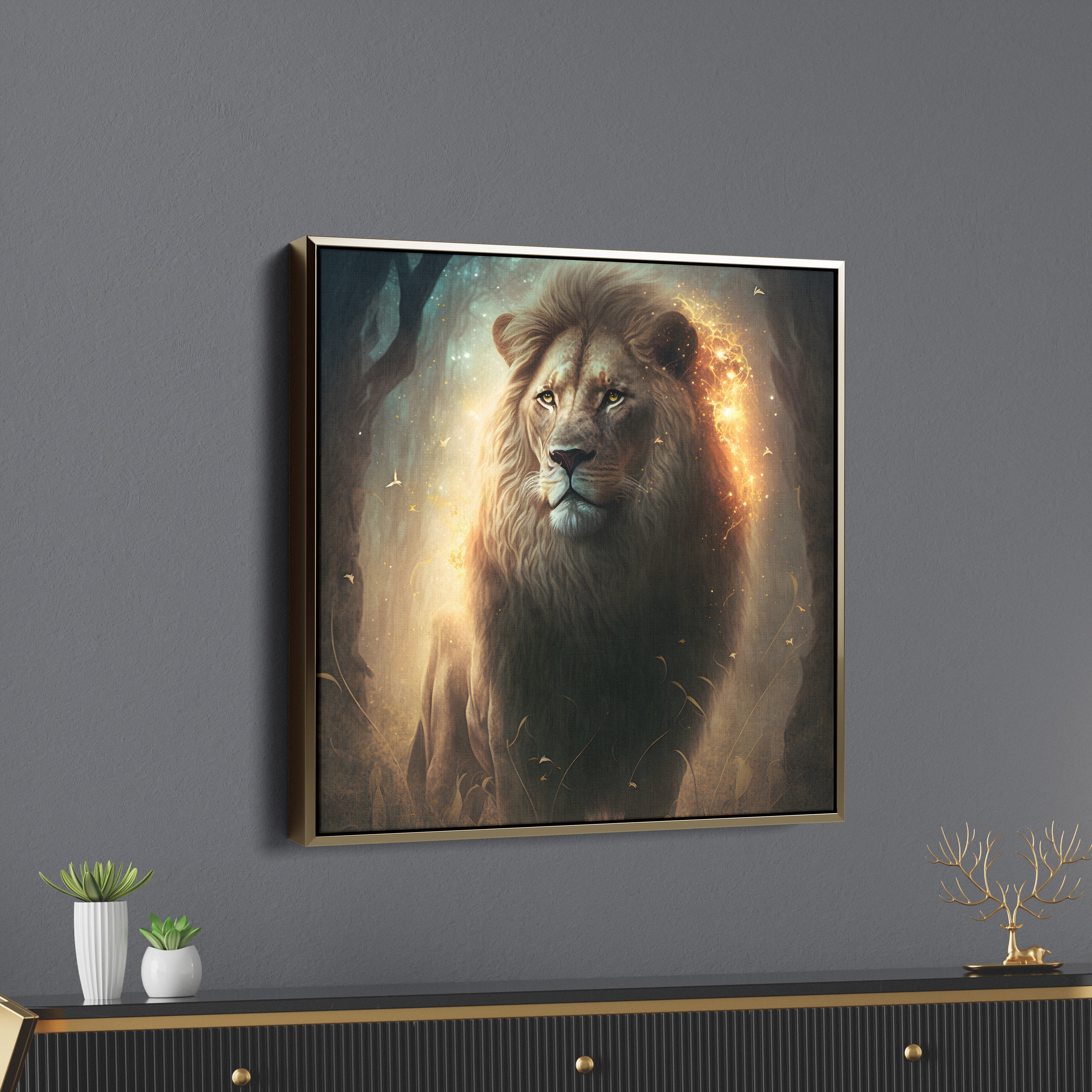 Jungle Lion King Canvas Wall Painting