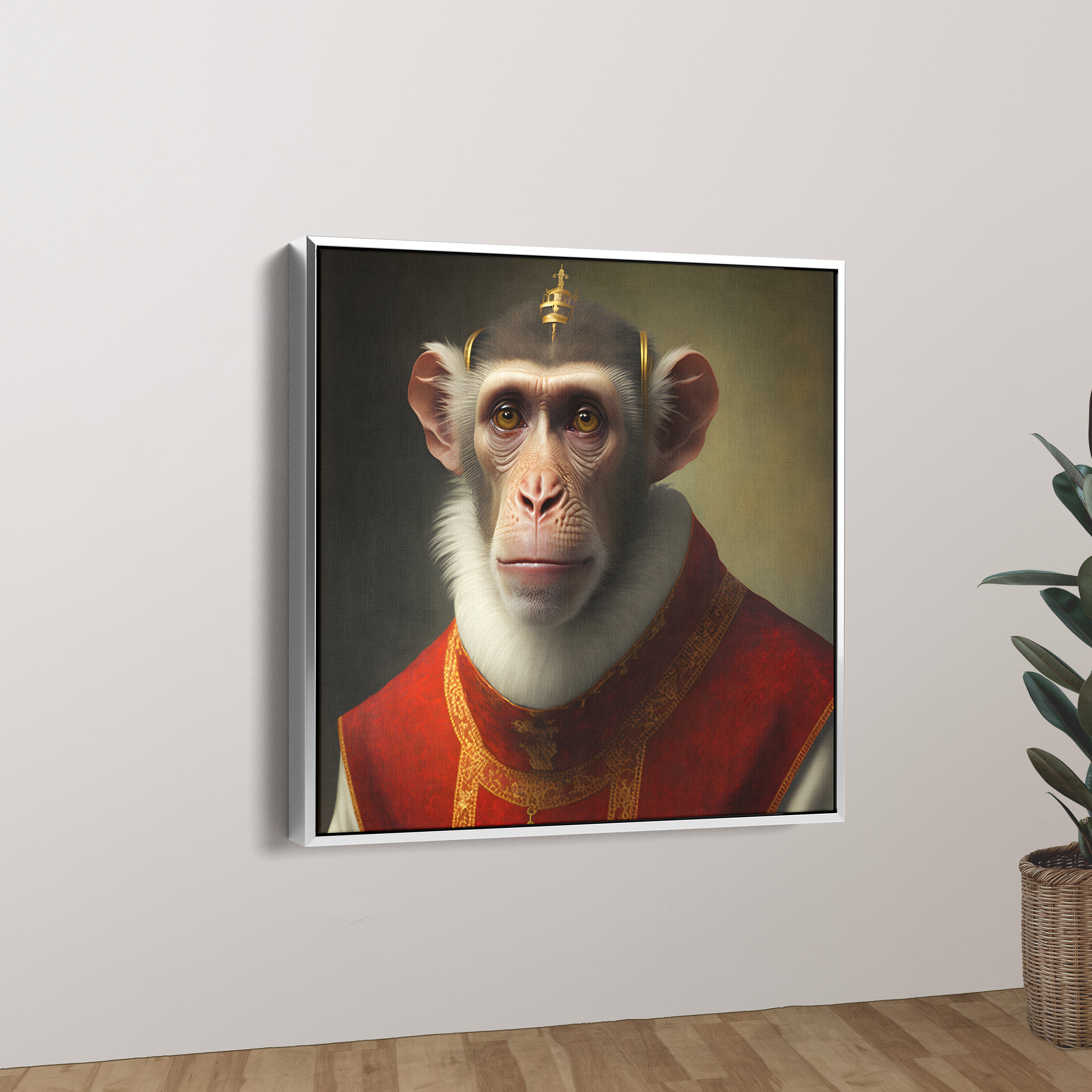 Monkey In Chinese Dress Canvas Wall Painting