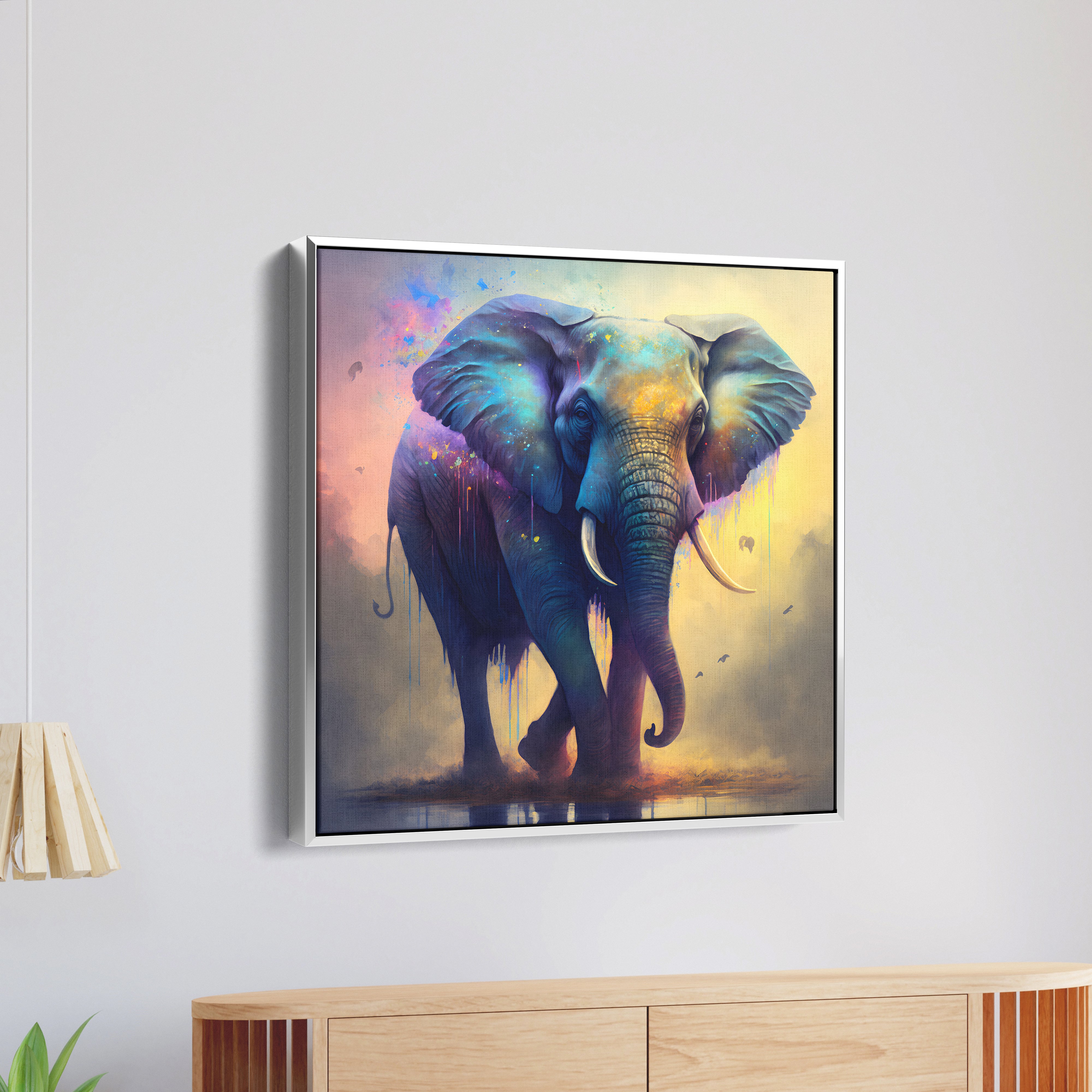 Colorful Elephant Canvas Wall Painting
