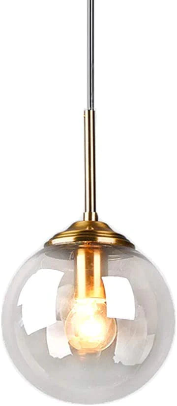 Antique Gold Clear Globe Hanging Light
