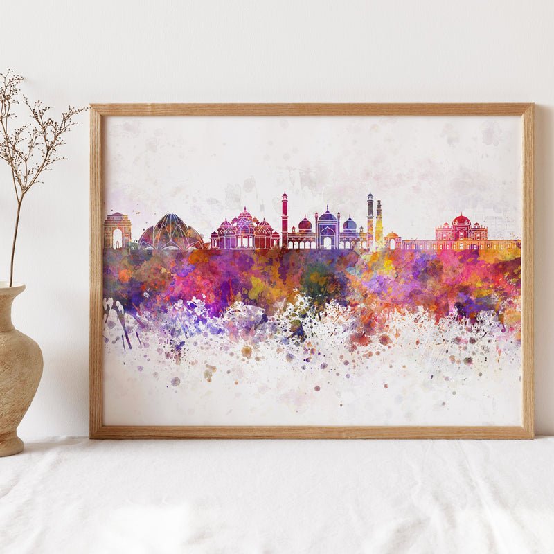 Delhi Monuments in Color Canvas Wall Painting