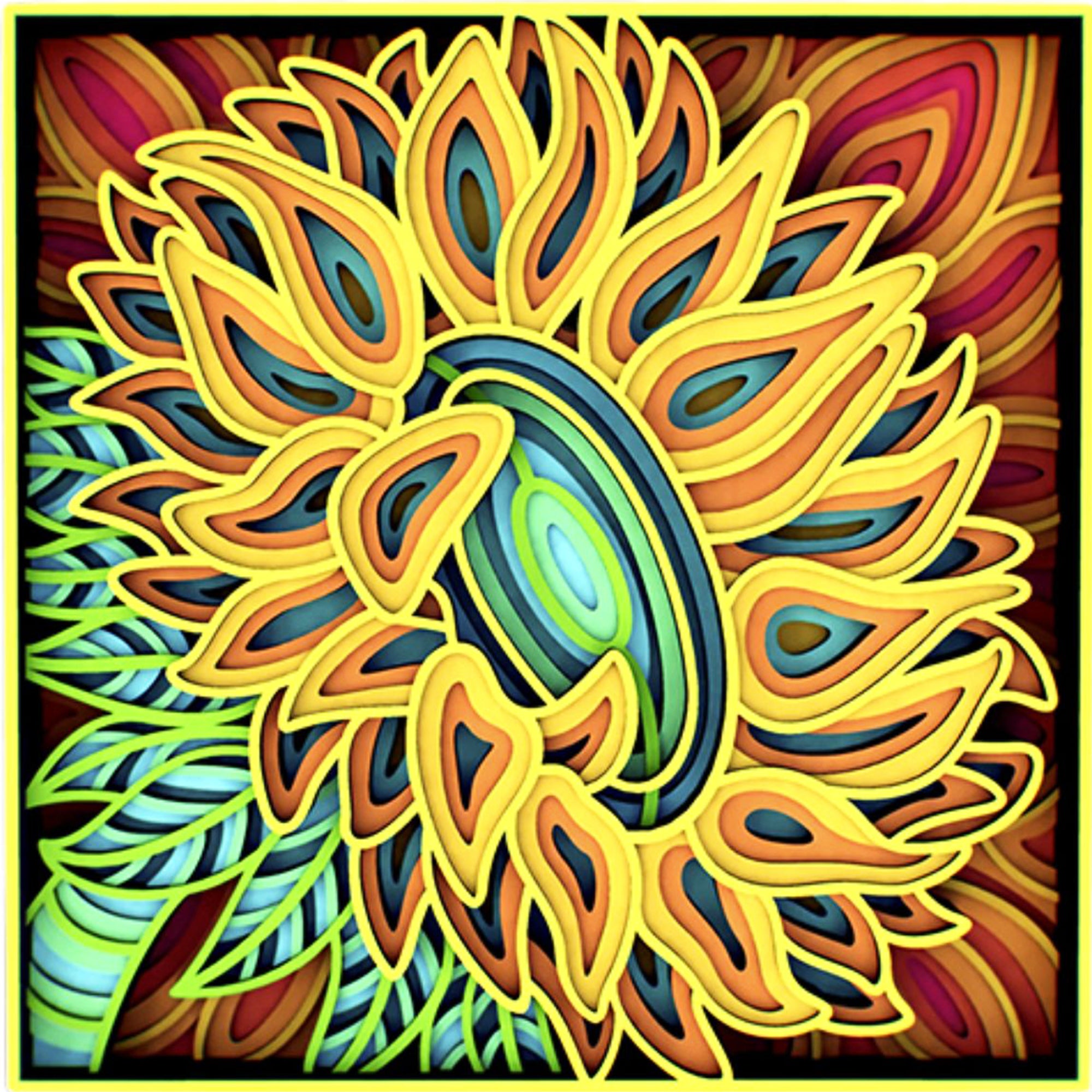 3D Sunflower Mandala Art Wall Decor