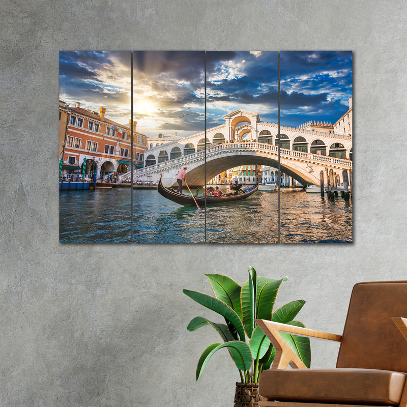 Bridge Venice In 4 Panel Painting