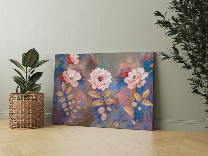 Modern Abstract Art of Pink Rose Wall Painting