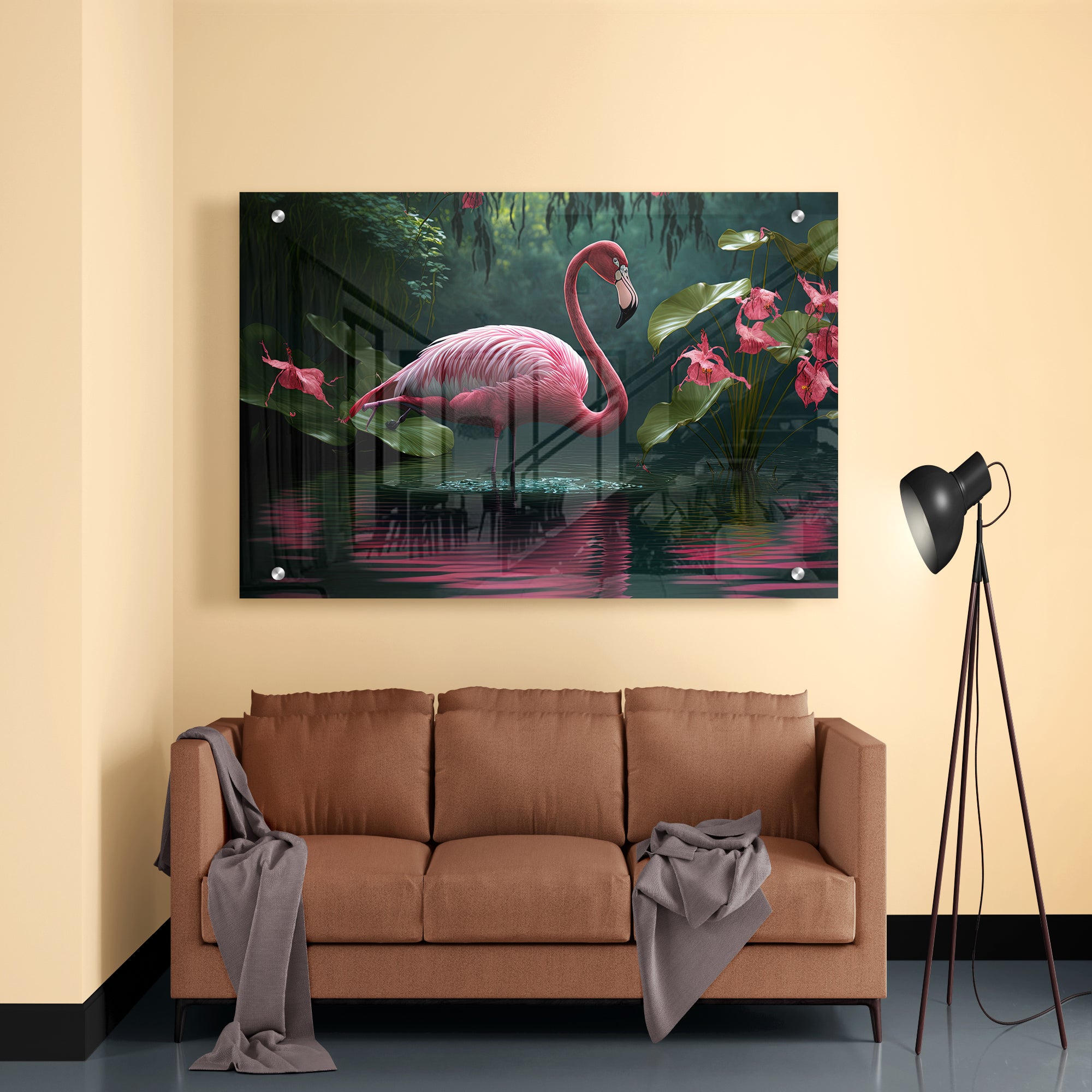 Flamingo Birds Acrylic Painting