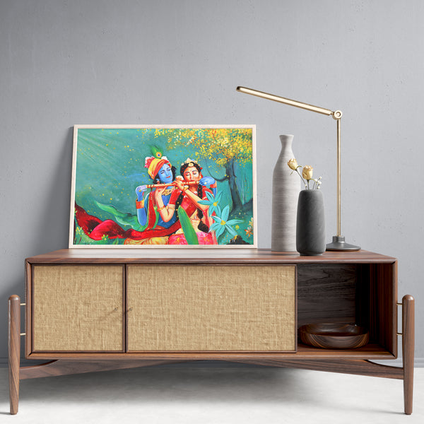 Krishna and Radhey Canvas Wall Painting