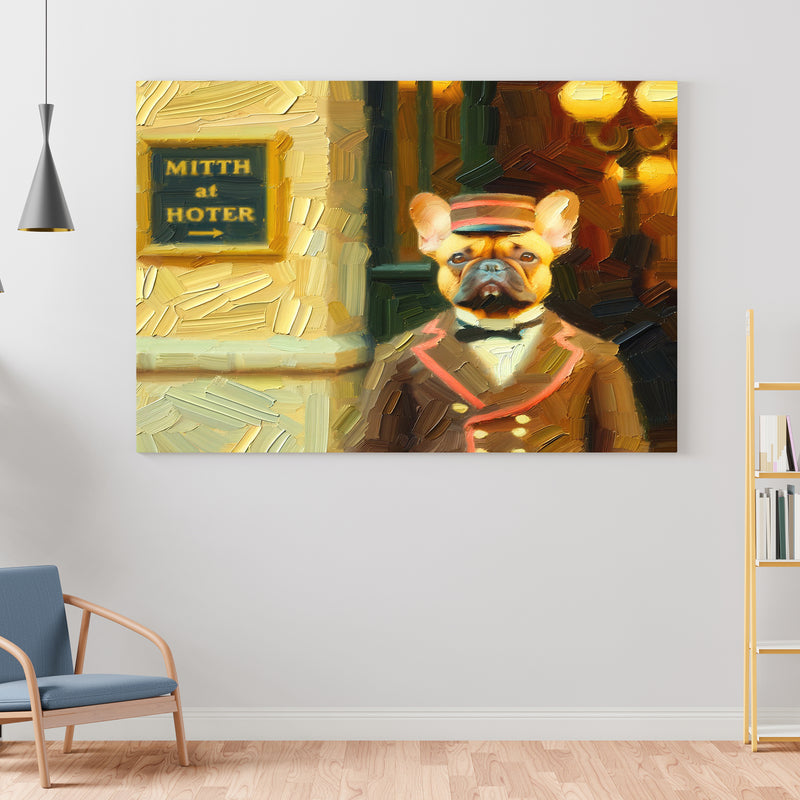 The Security Pug Stretch Canvas Wall Painting