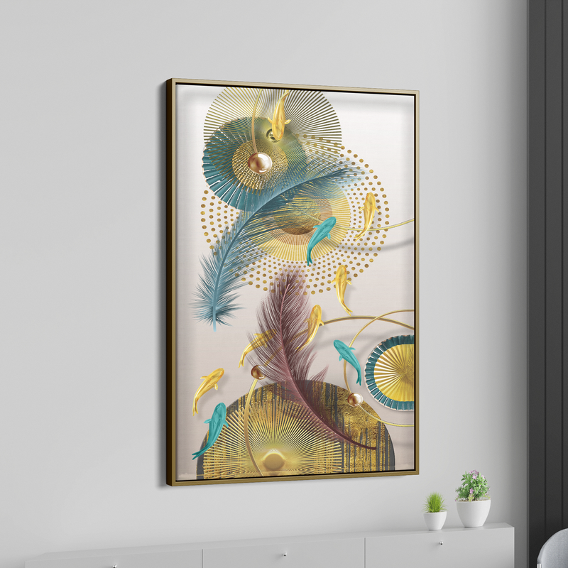 Abstract Fish Canvas Wall Painting