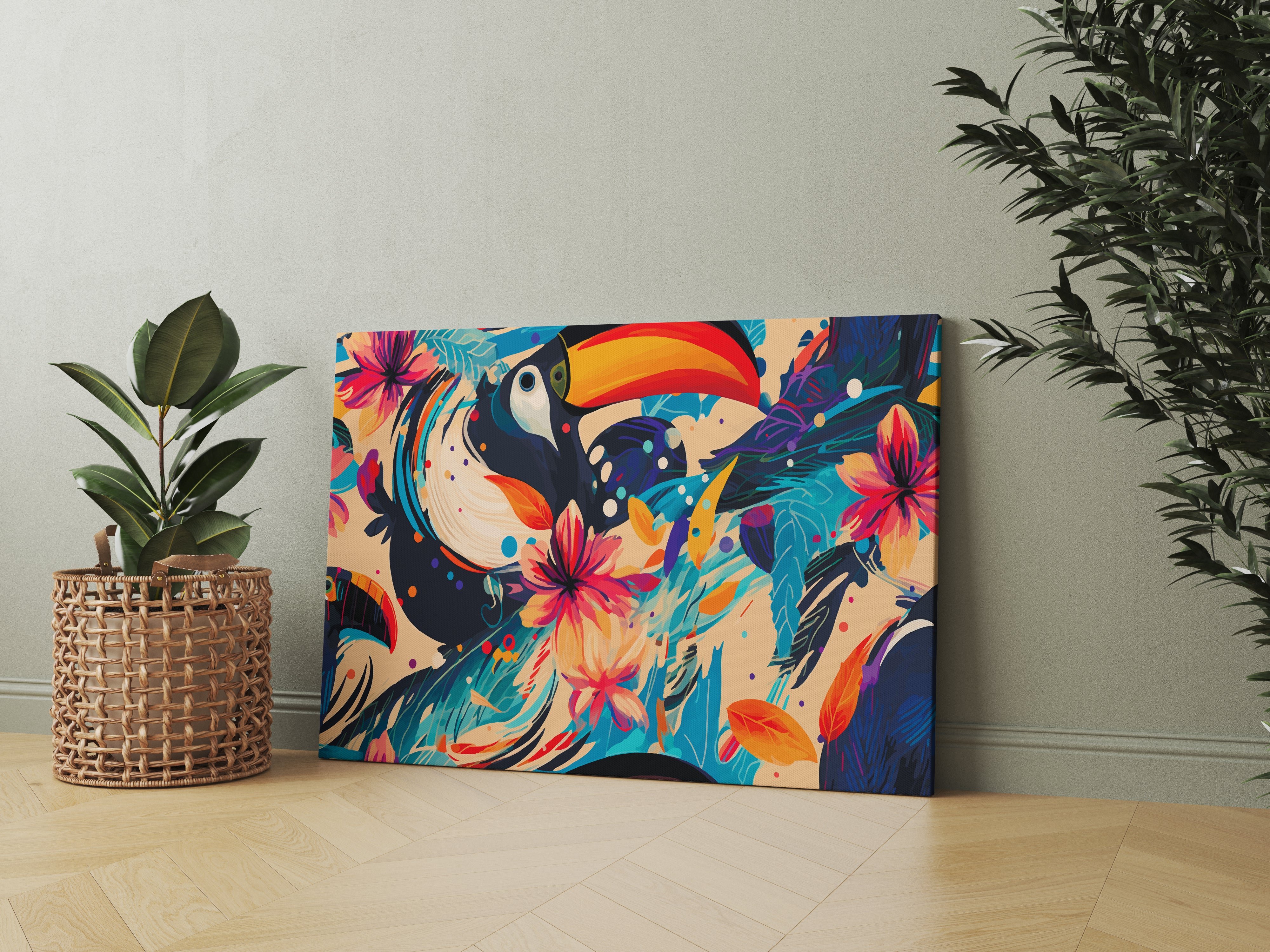 Abstract Colorful Bird Art Canvas Wall Painting
