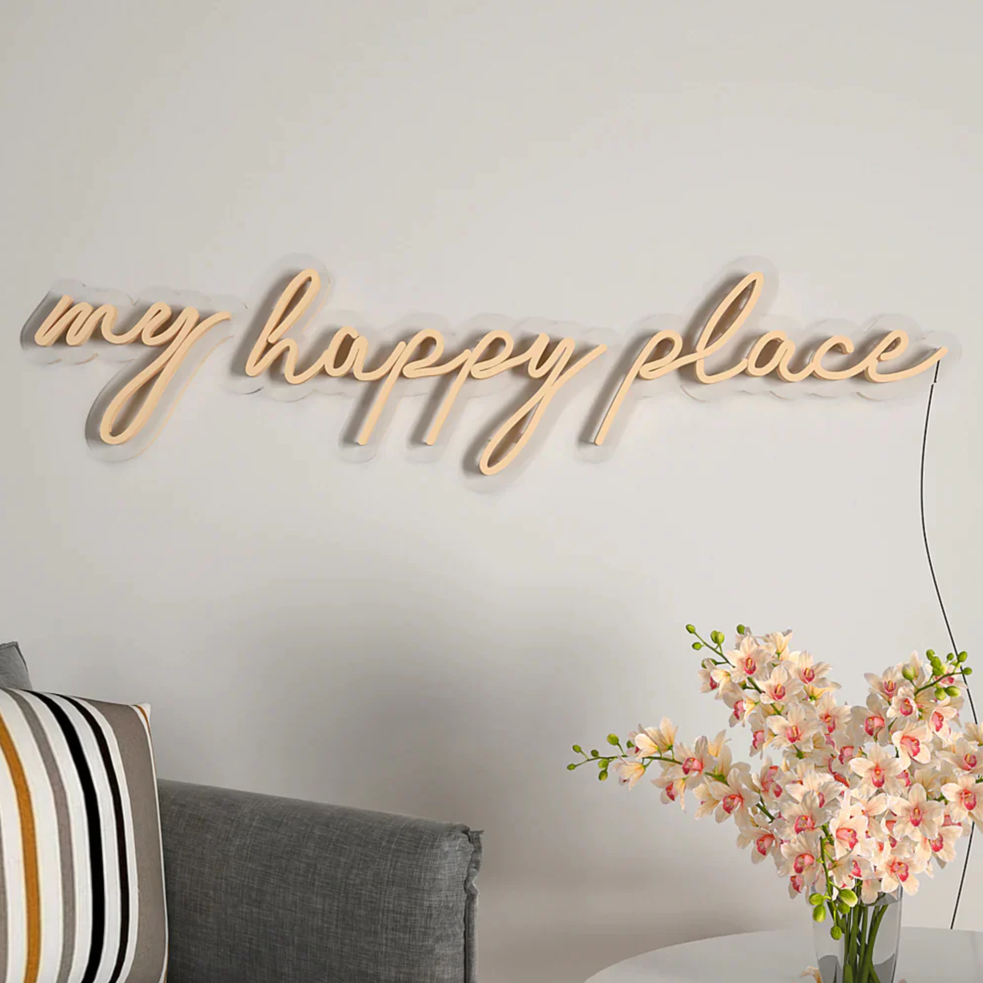 My Happy Place Text Design Neon LED Light