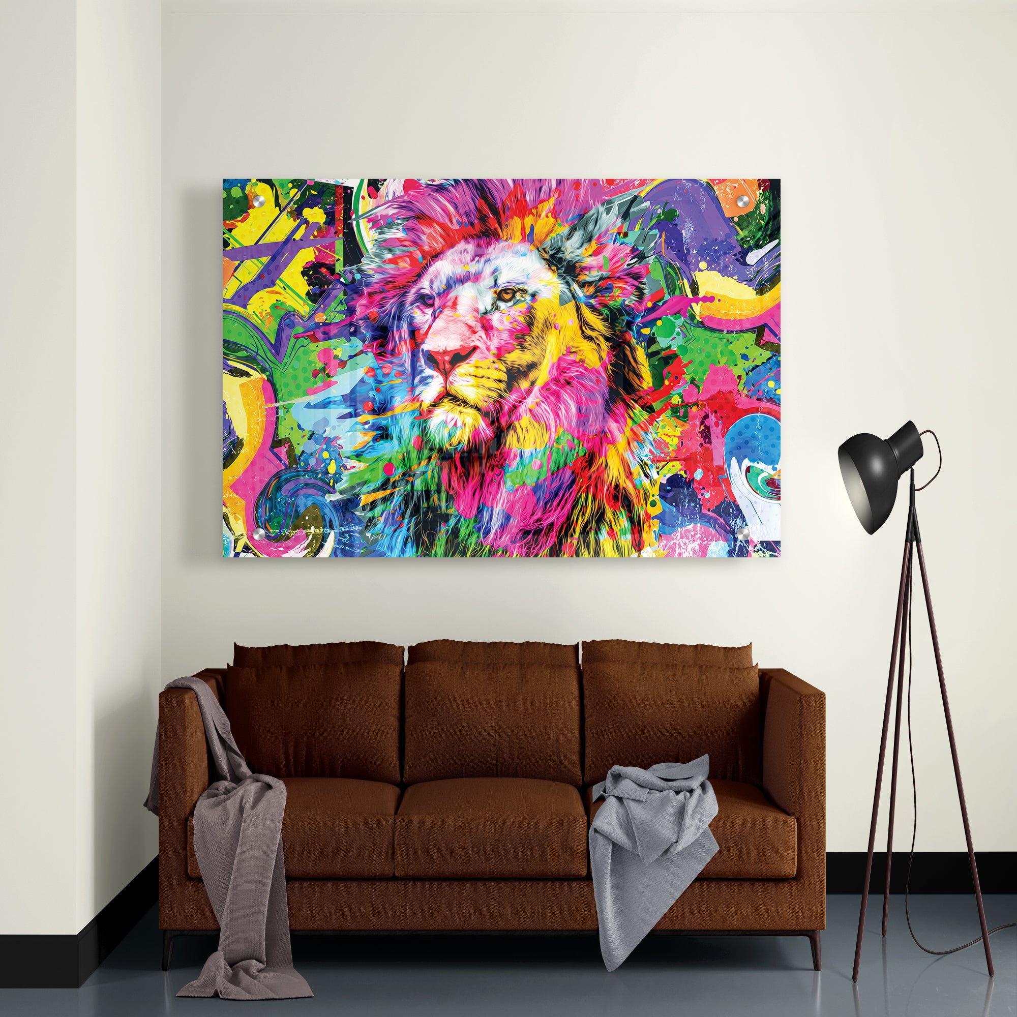 Colorful Lion Premium Acrylic Wall Painting