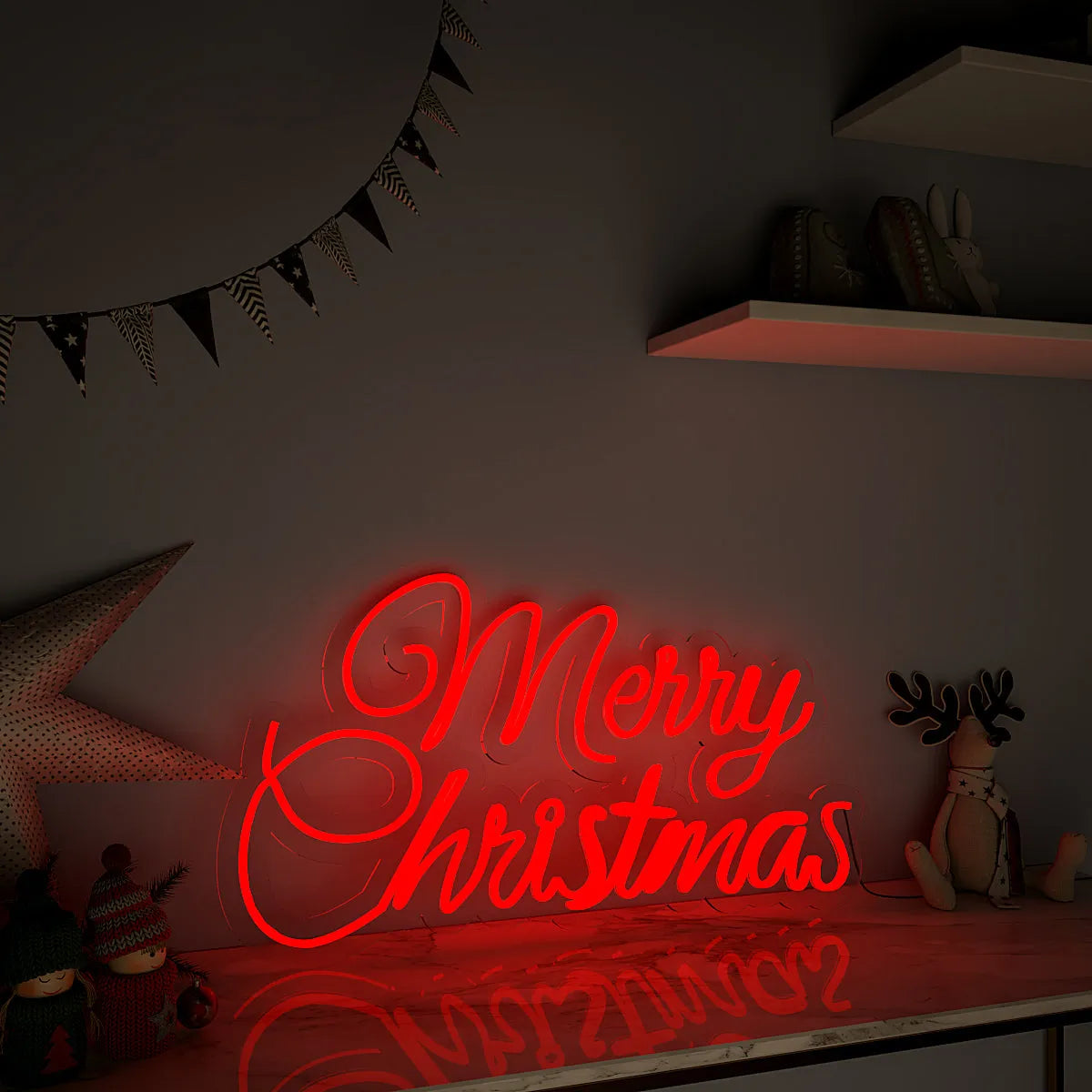 Merry Christmas Text LED Neon Light
