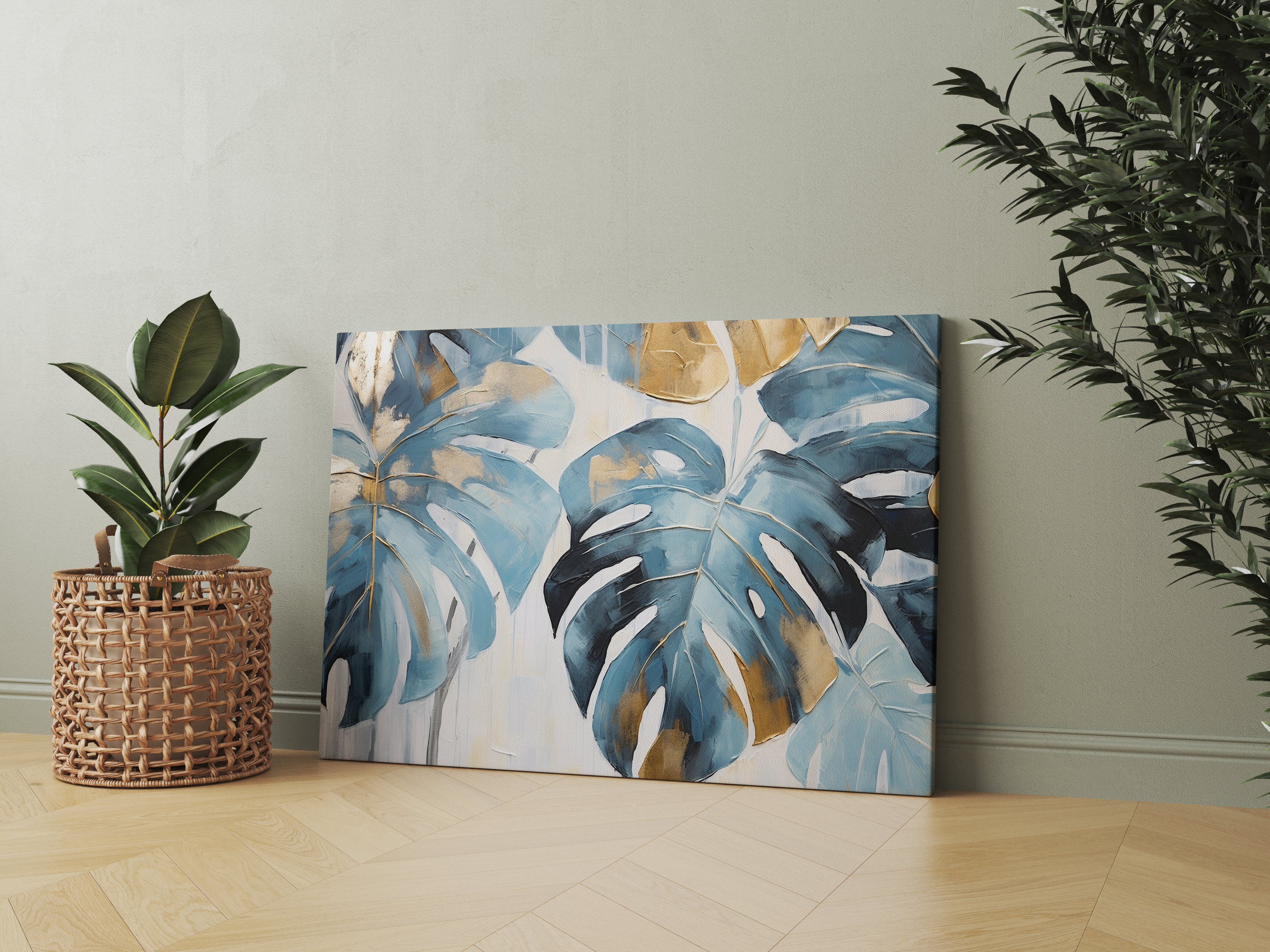 Leaf Art Canvas Wall Painting