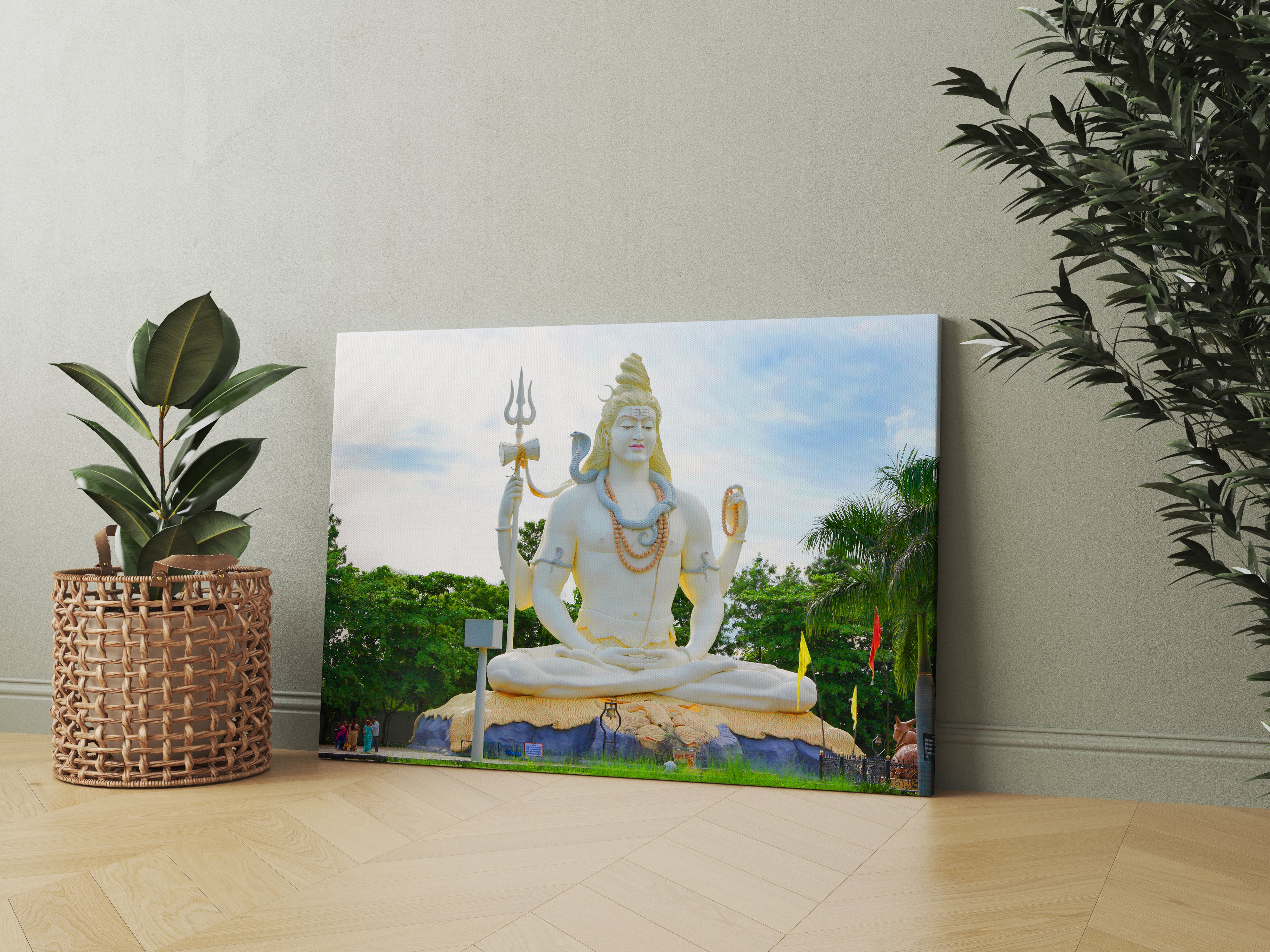 Lord Shiva Statue Canvas Wall Painting