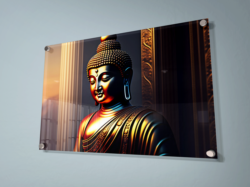 Statue Of Buddha Premium Acrylic Wall Painting