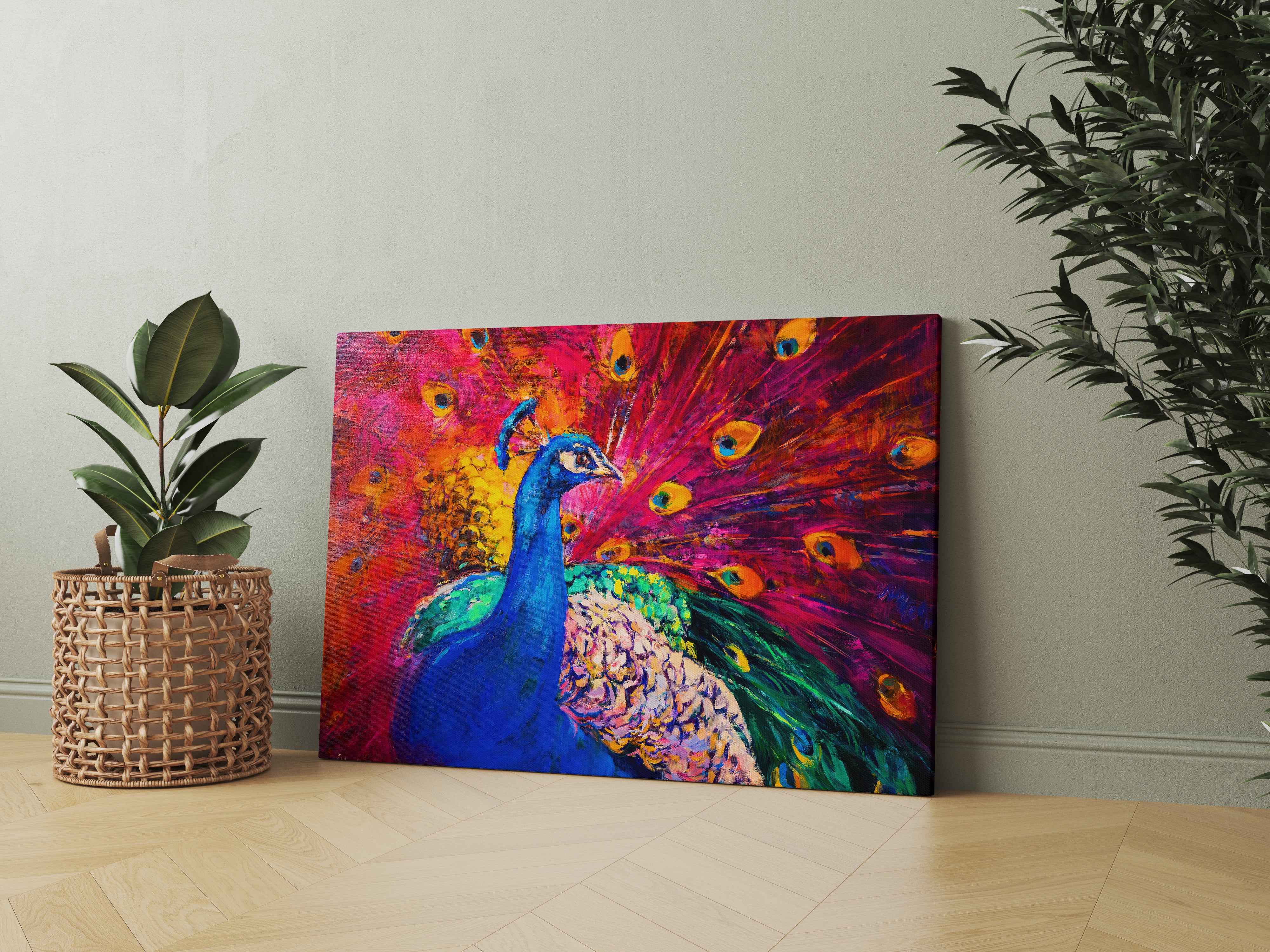 Vivid Peacock Abstract Art Wall Painting