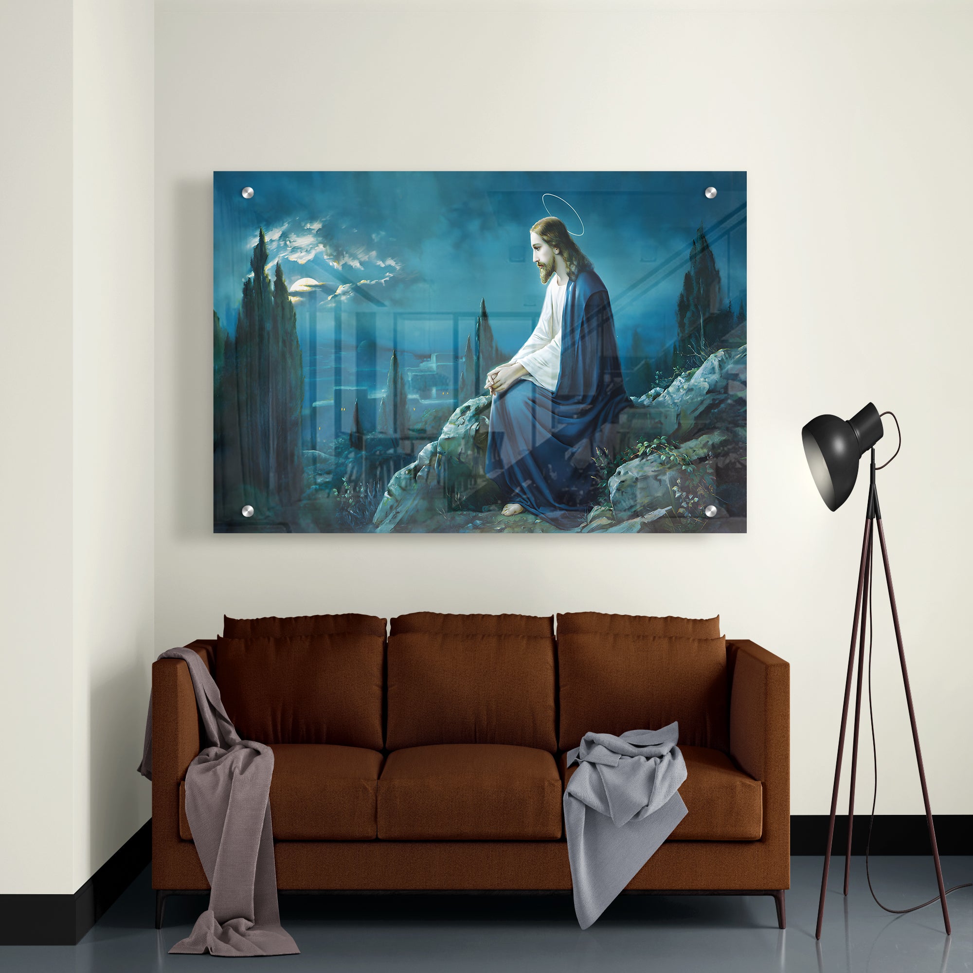 Jesus In The Gethsemane Garden Acrylic Painting