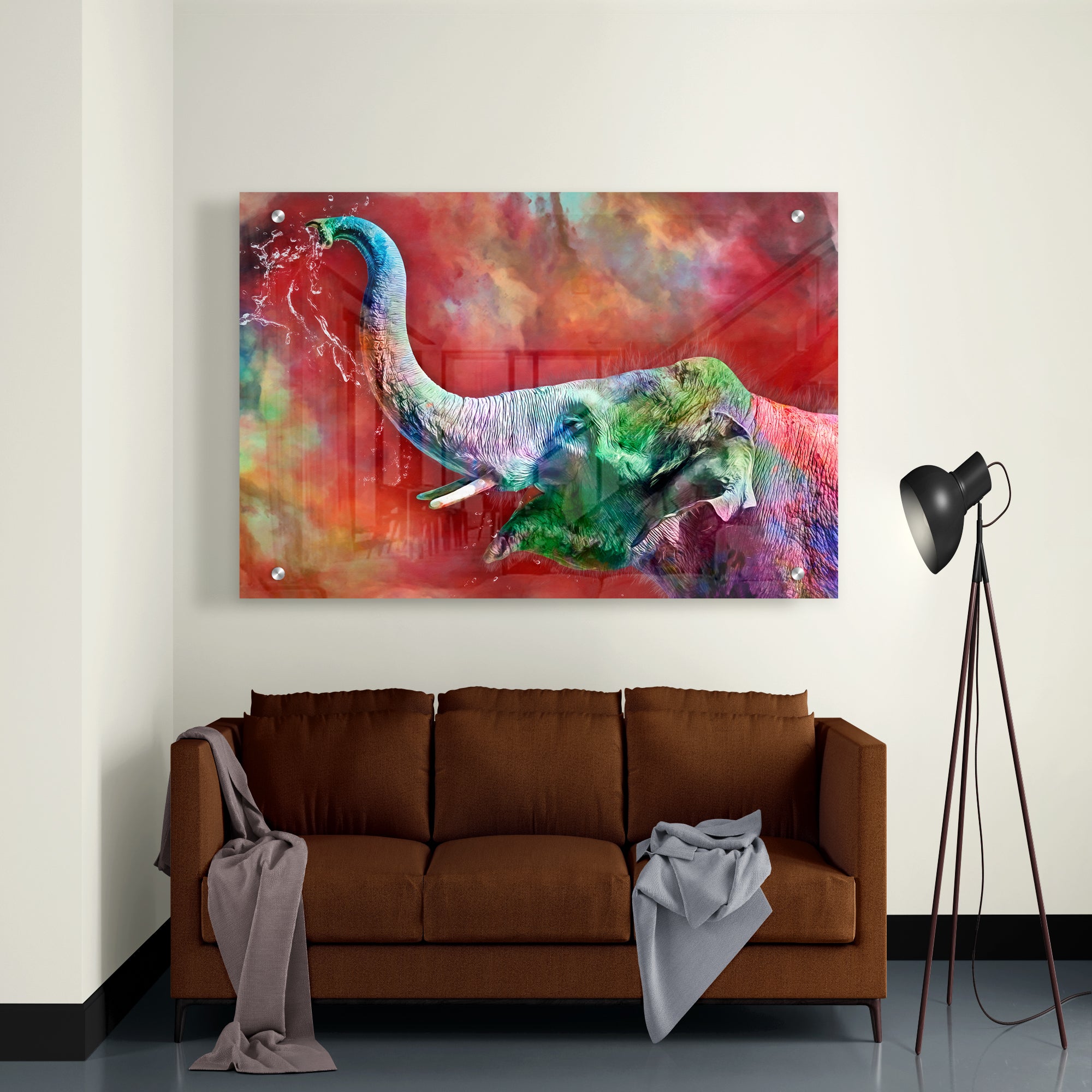 Elephant Colourful Primium Acrylic Wall Painting
