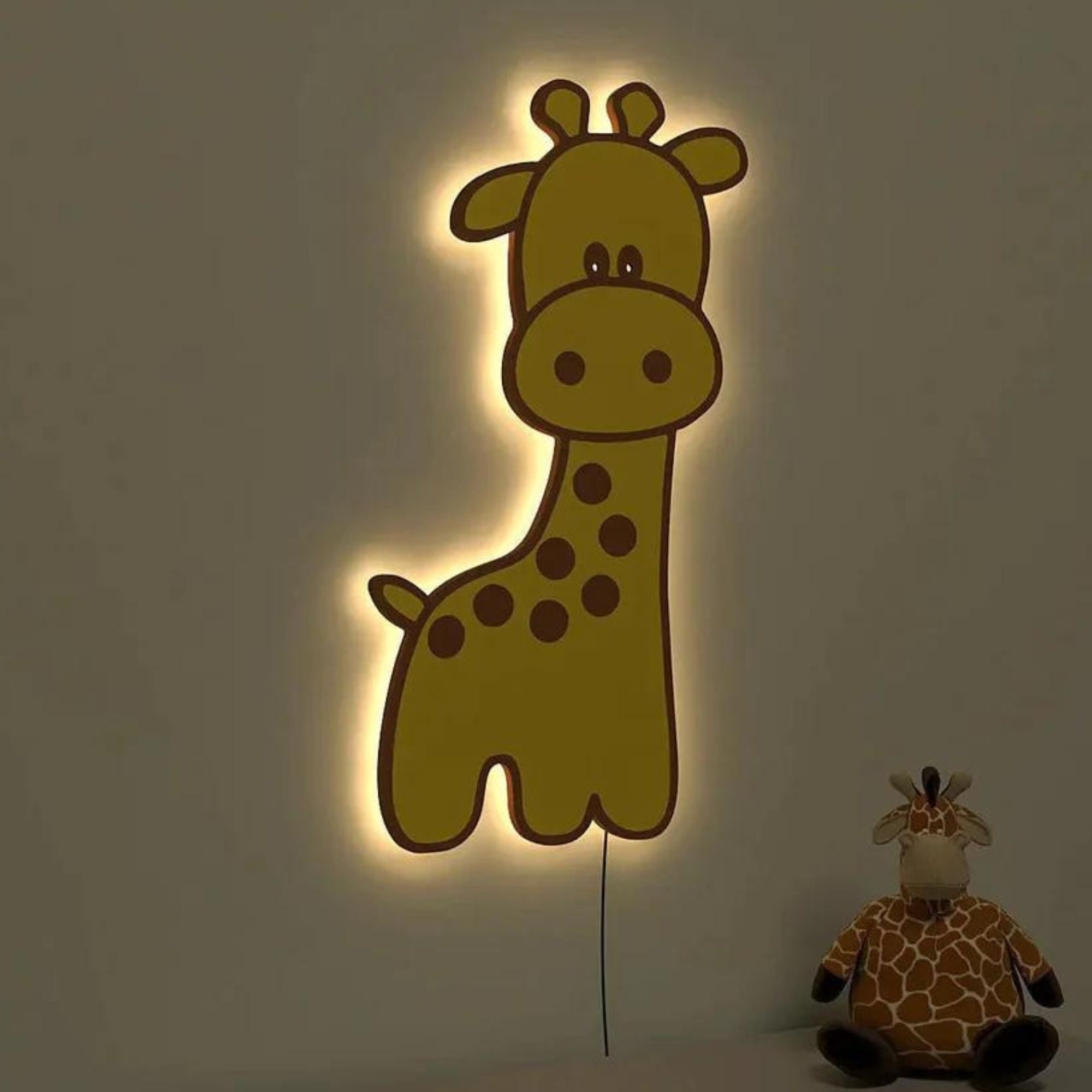 Baby Giraffe Backlit Wooden Wall Décor