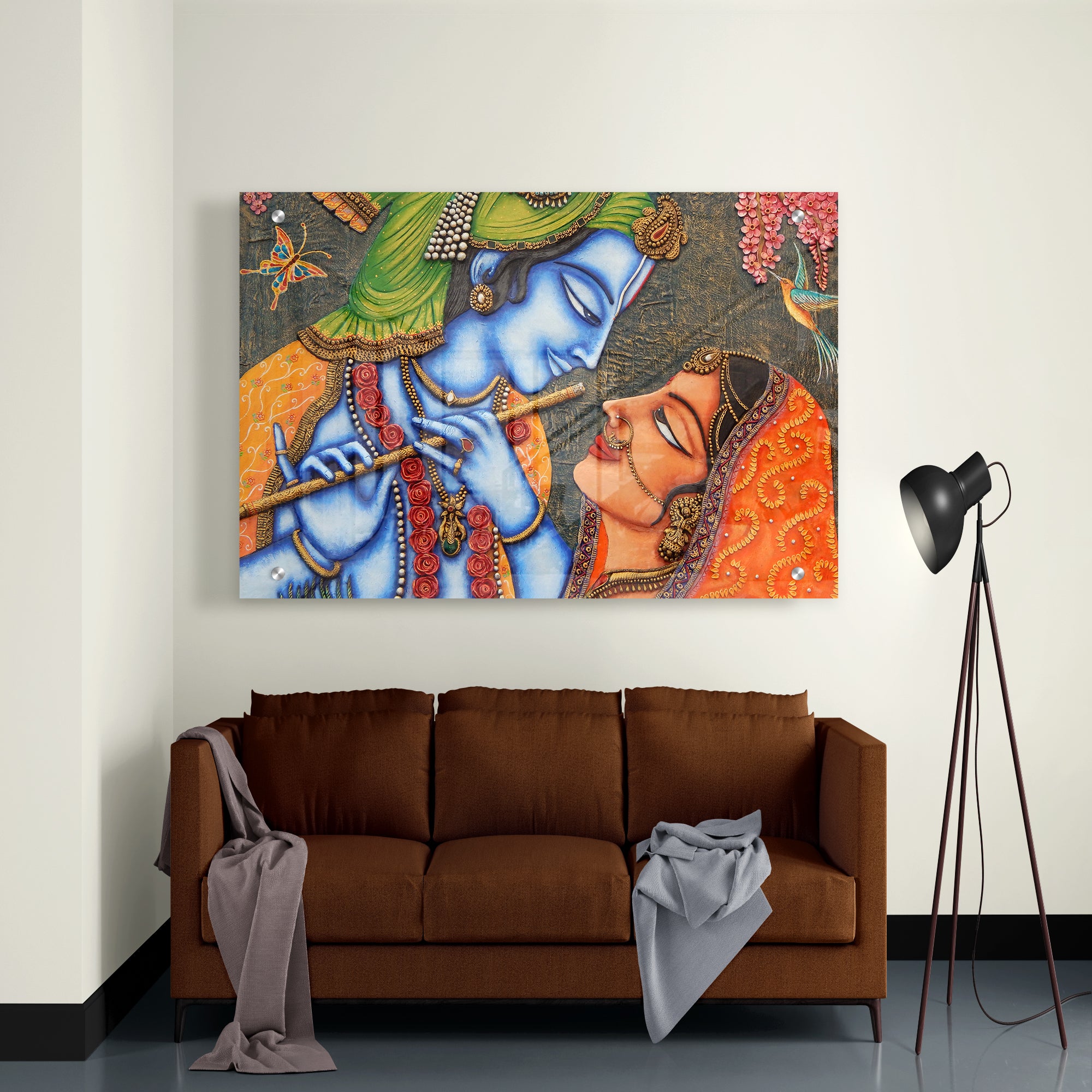 Sri Krishna and Radha Art Acrylic Wall Painting