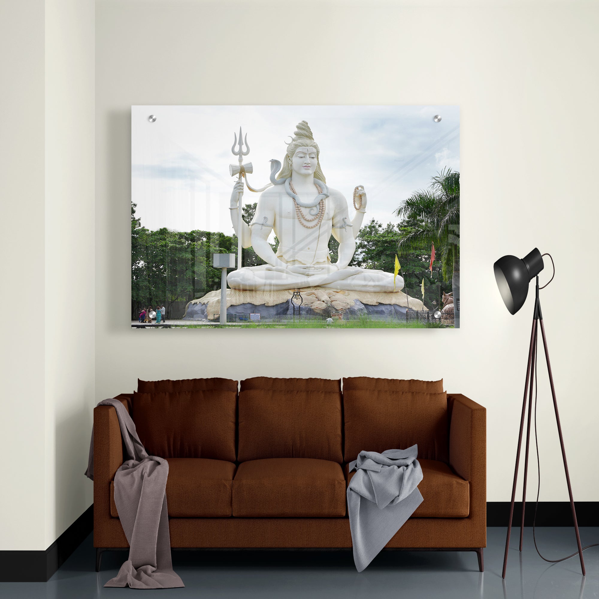 Lord Shiva Statue Acrylic Wall Painting