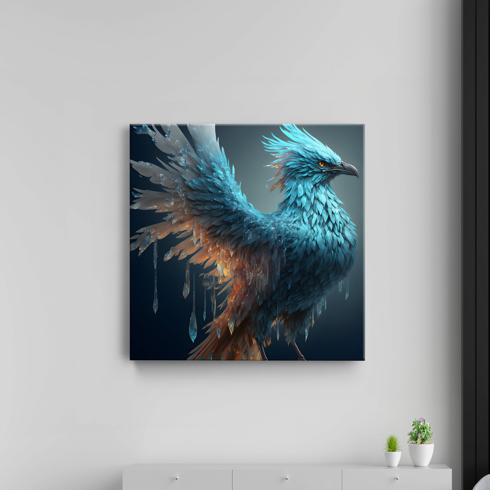 White Ice Eagle Canvas Wall Painting