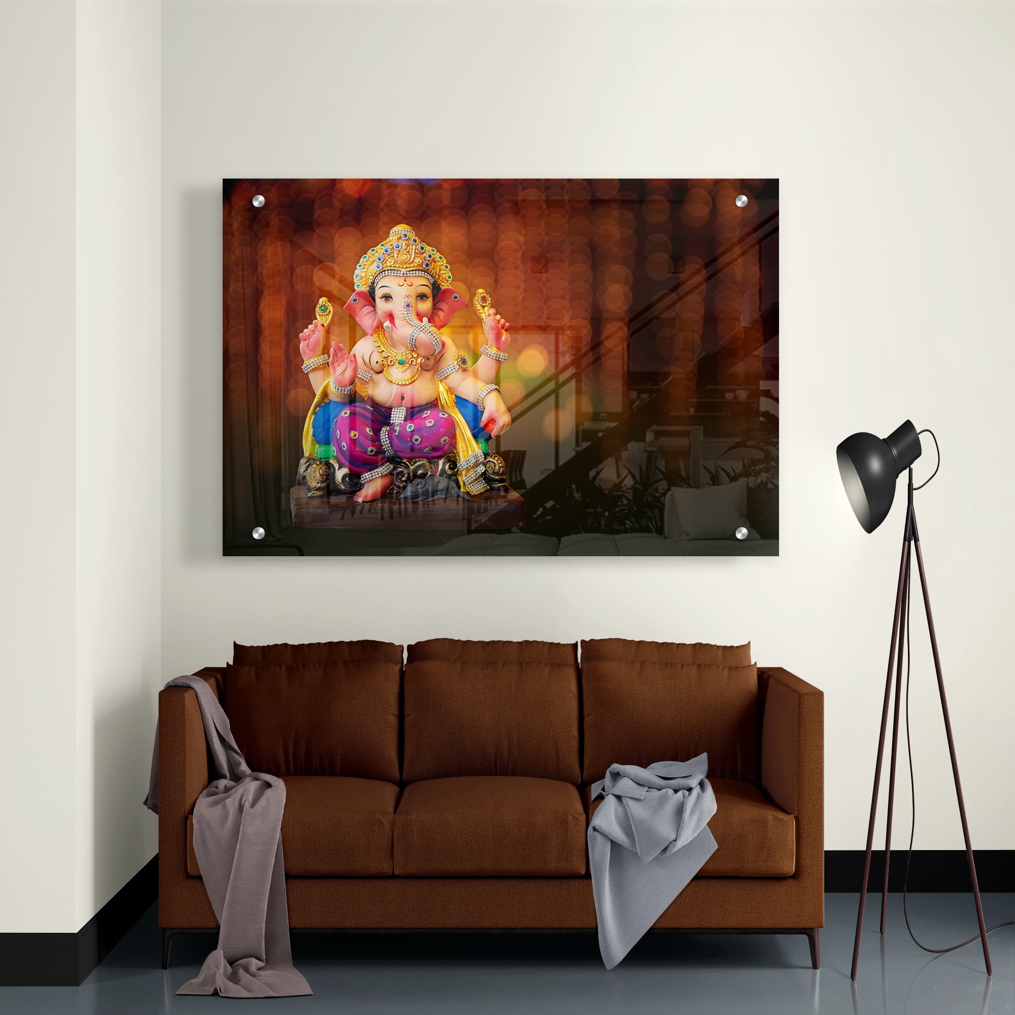 Lord Ganesha Colofur Acrylic Wall Painting