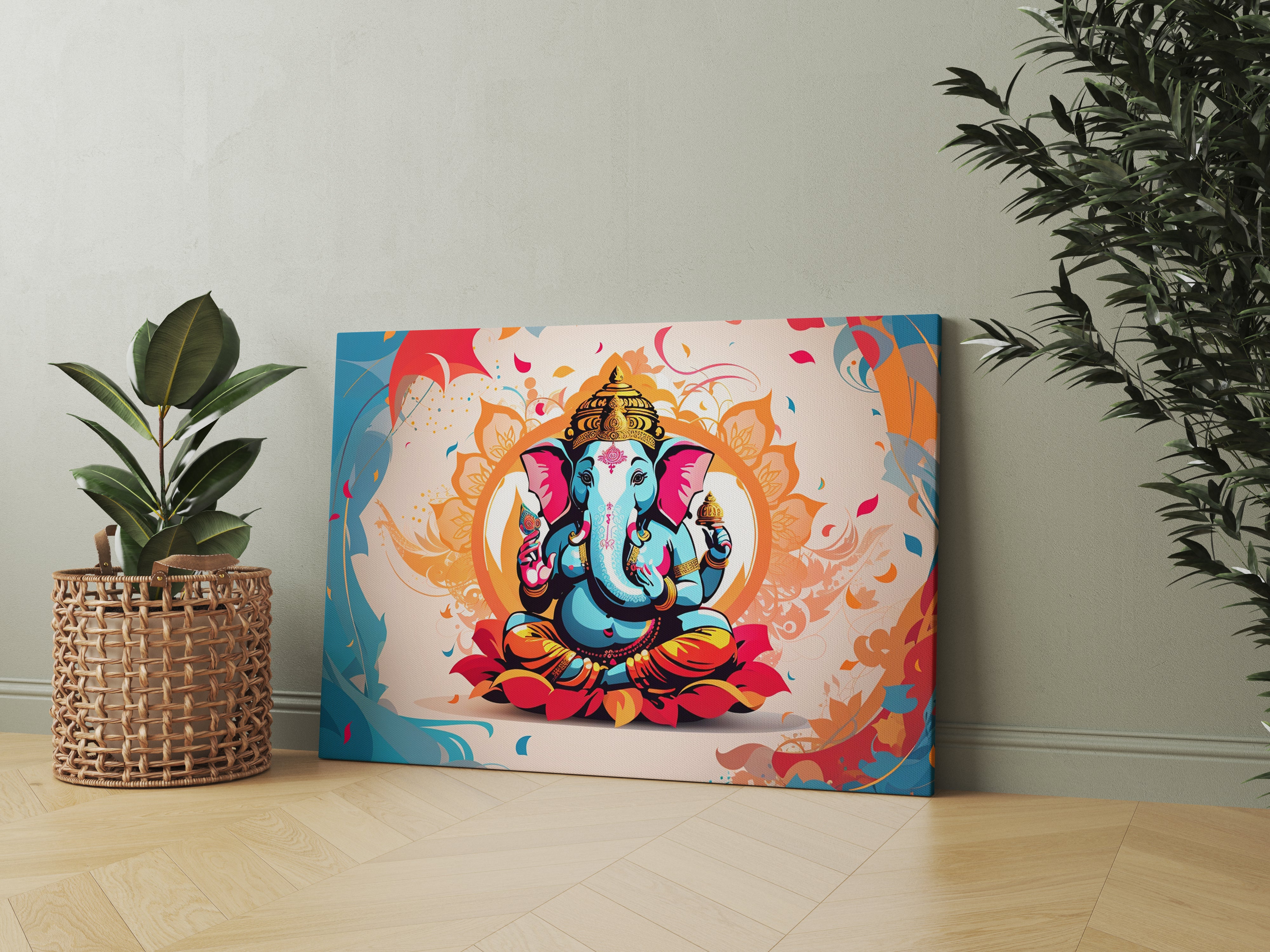 Lord Ganesha Canvas Abstract Wall Painting