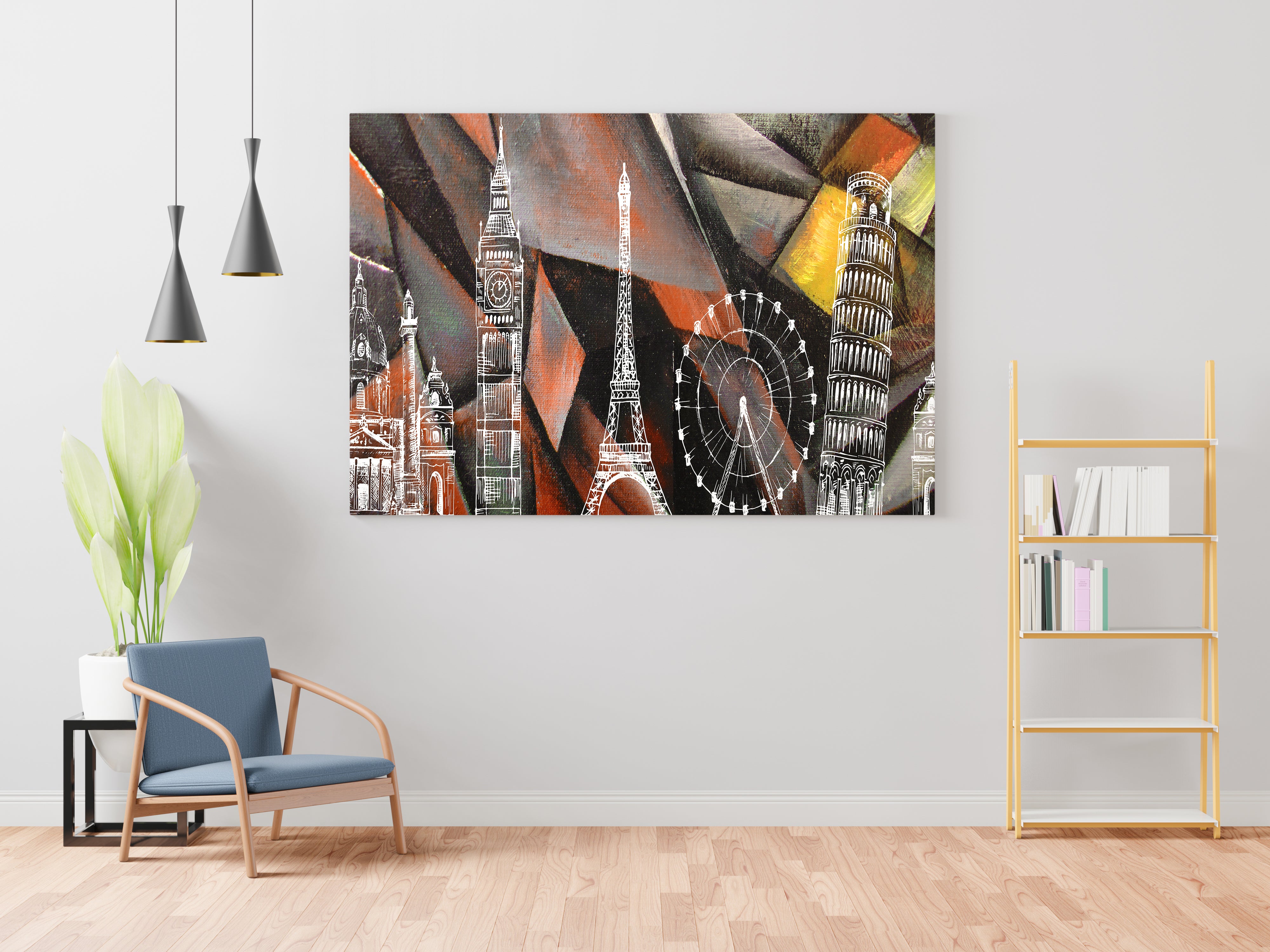 Beautiful Famous Monuments Canvas Wall Painting