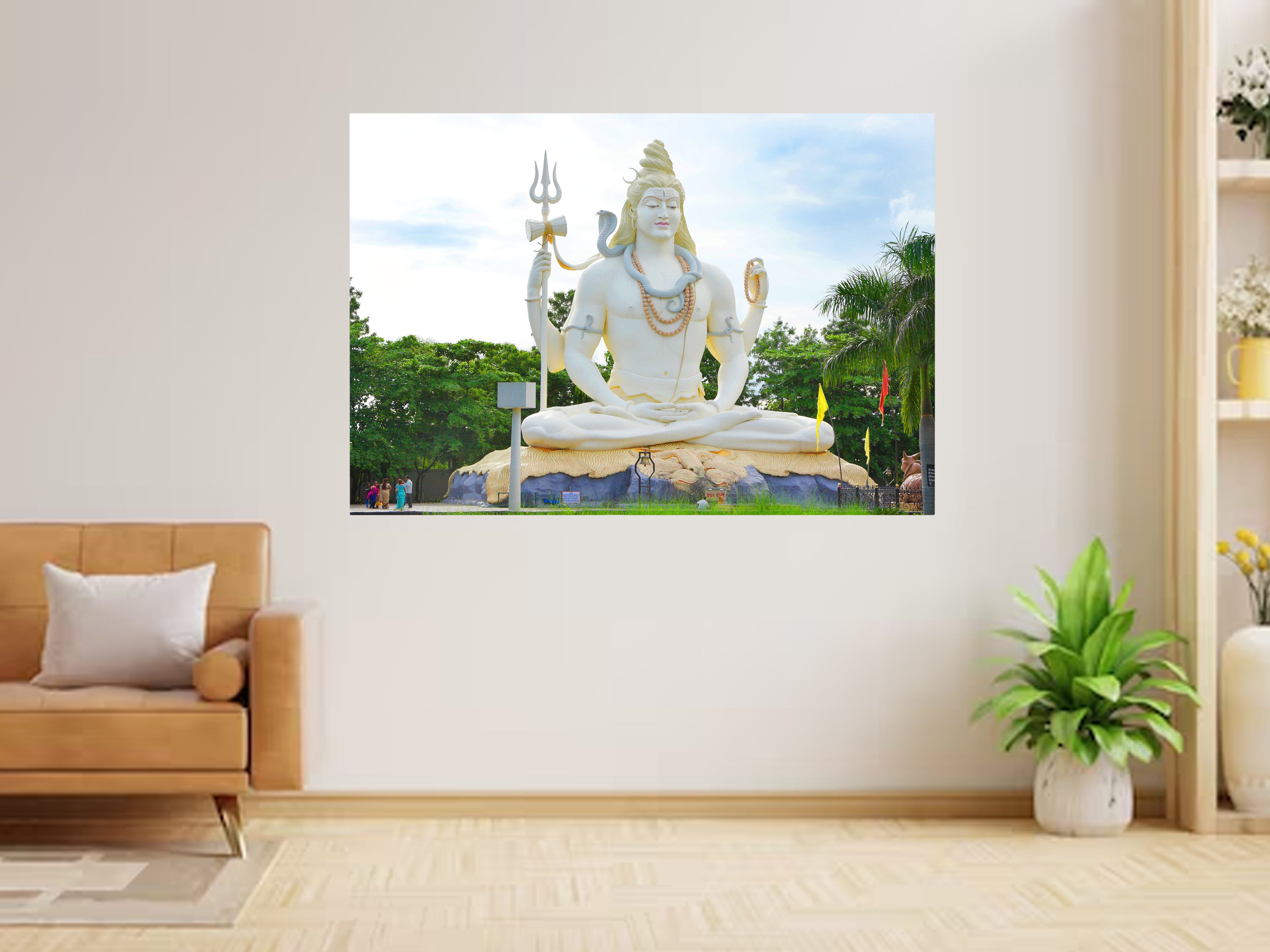 Lord Shiva Statue Canvas Wall Painting