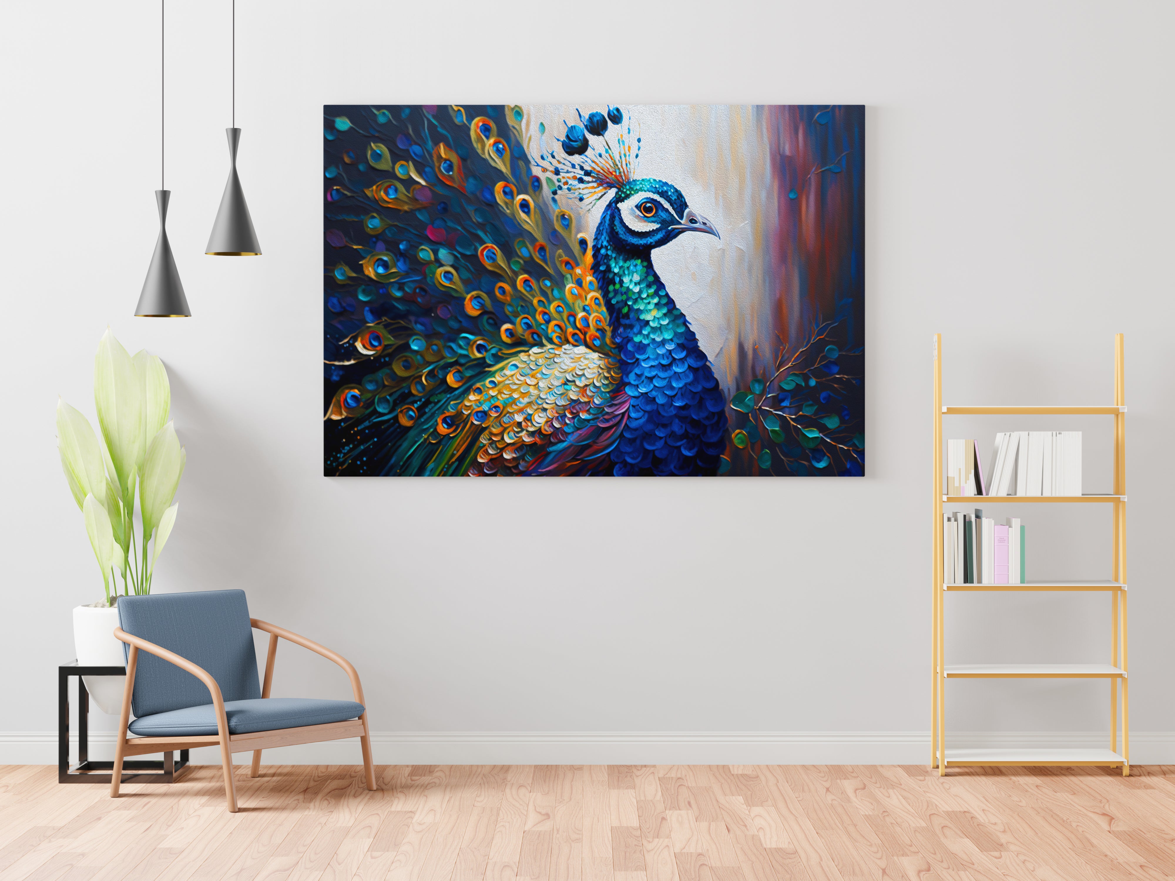 Beautiful Peacock Abstract Art Canvas Wall Painting