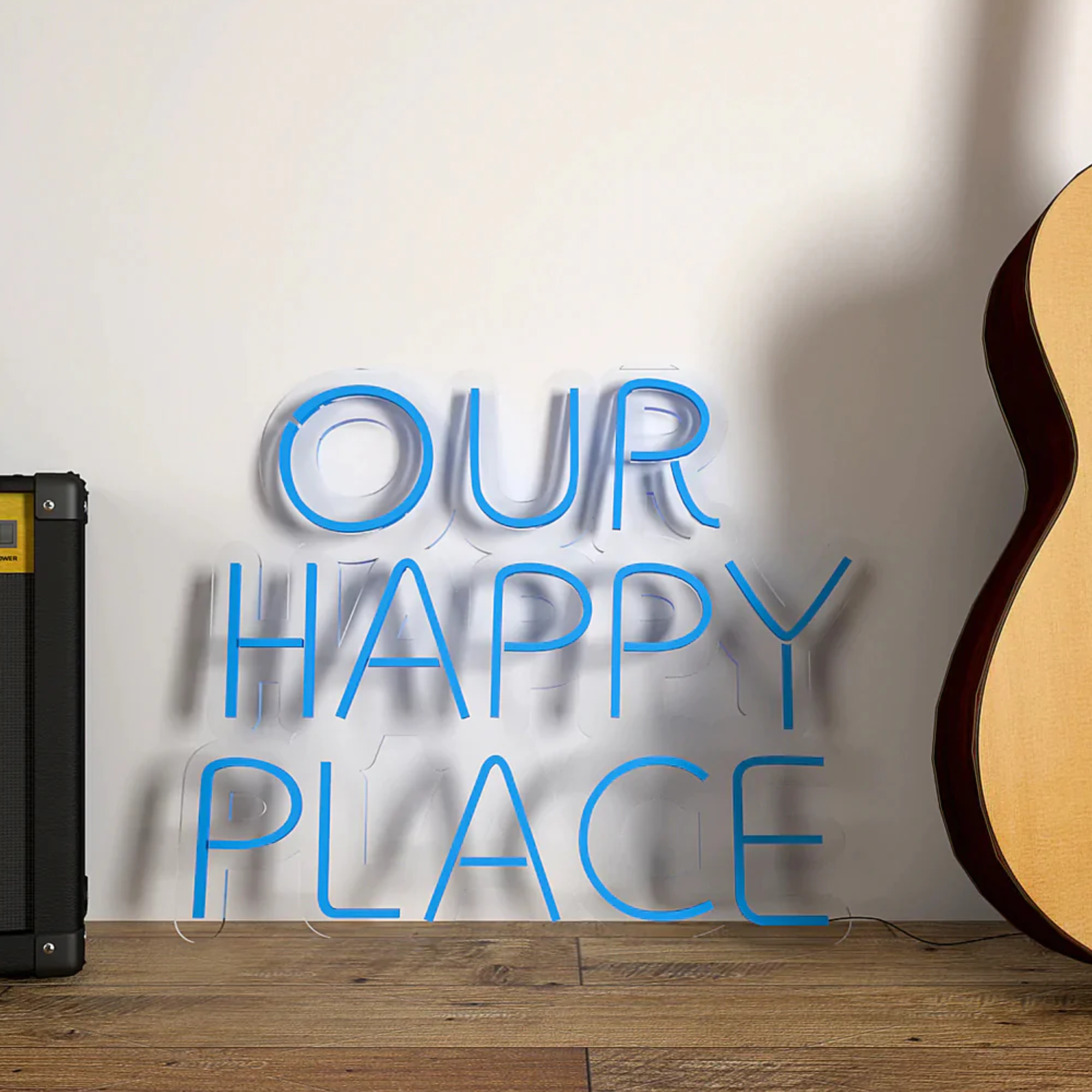 Our Happy Place Text Neon LED Light